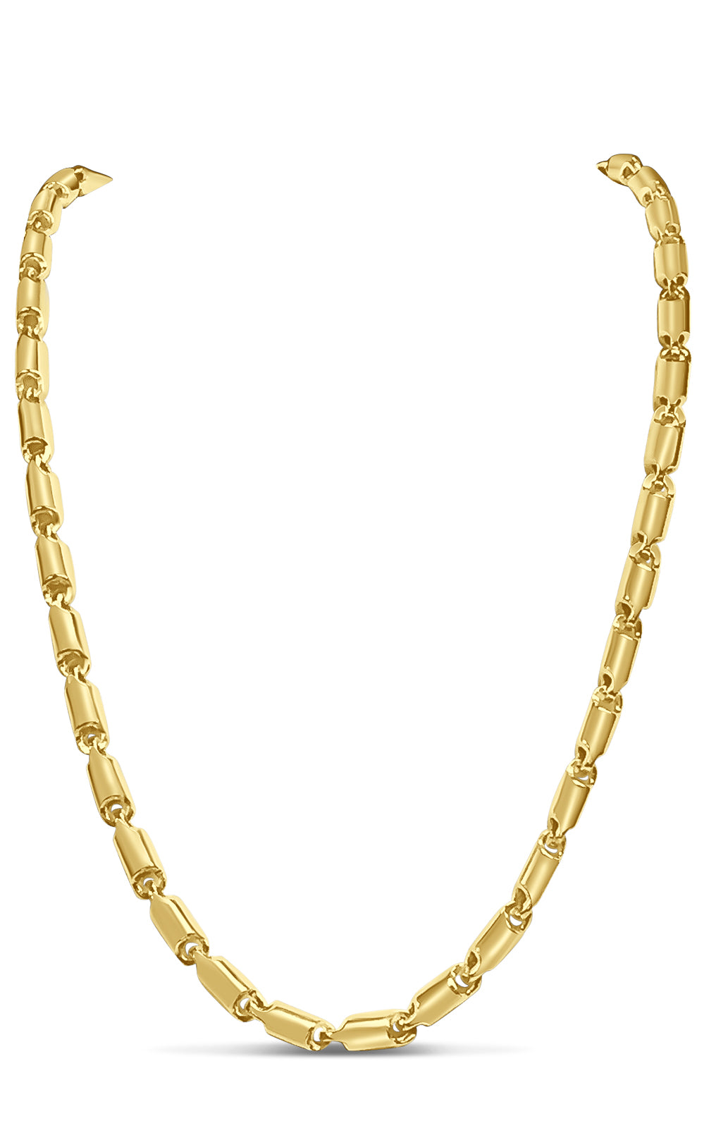 Handmade Solid Gold Cylinder Tube Necklace , 6mm