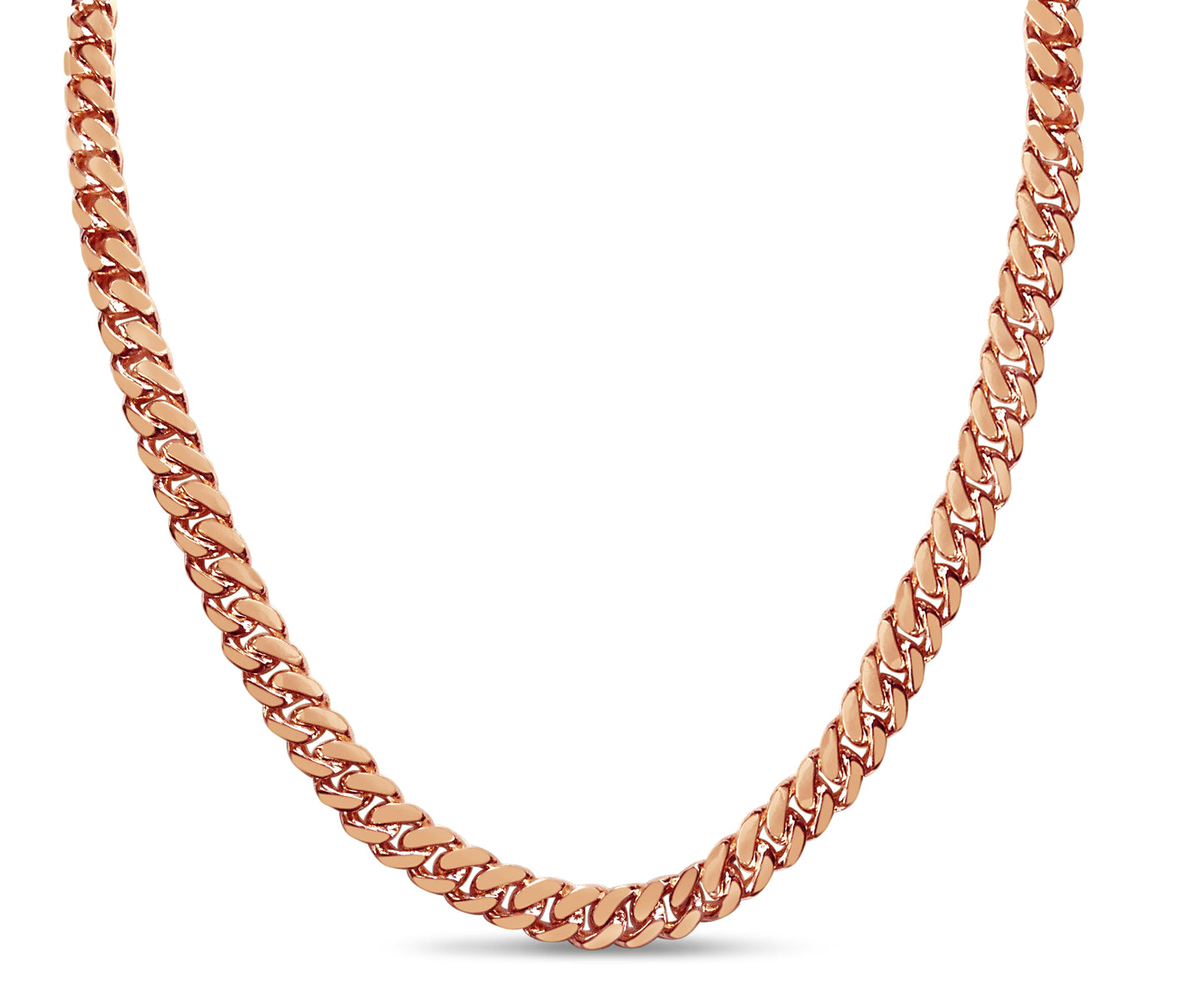 Handmade Solid Gold Miami Cuban Necklace , 7mm