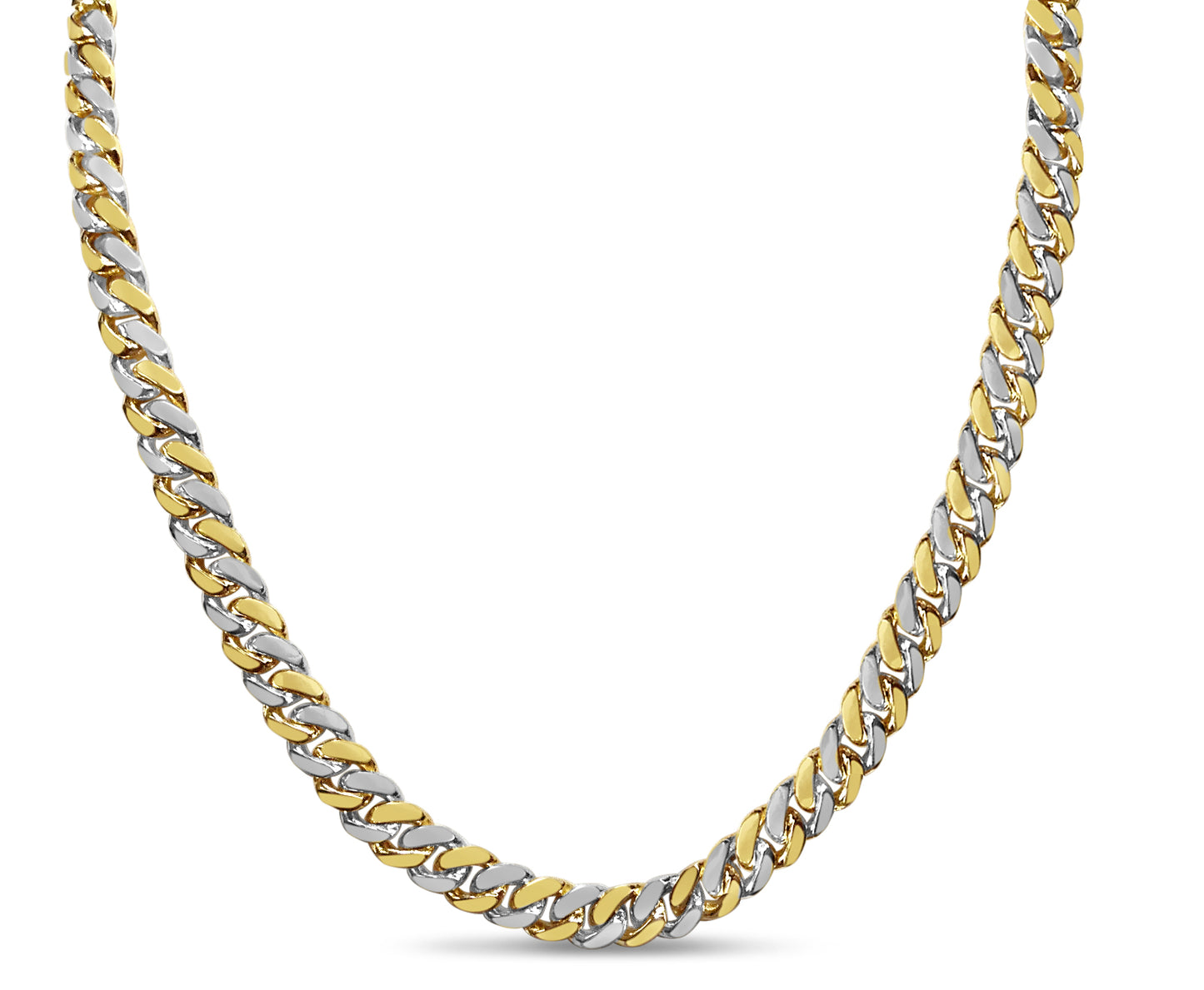 Handmade Solid Gold Miami Cuban Necklace , 7mm