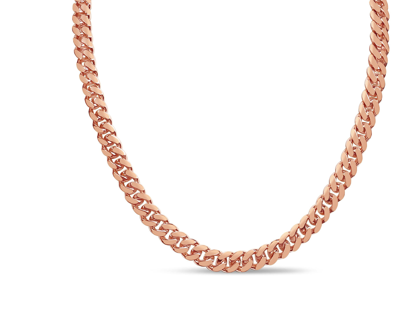 Handmade Solid Gold Miami Cuban Necklace , 8mm
