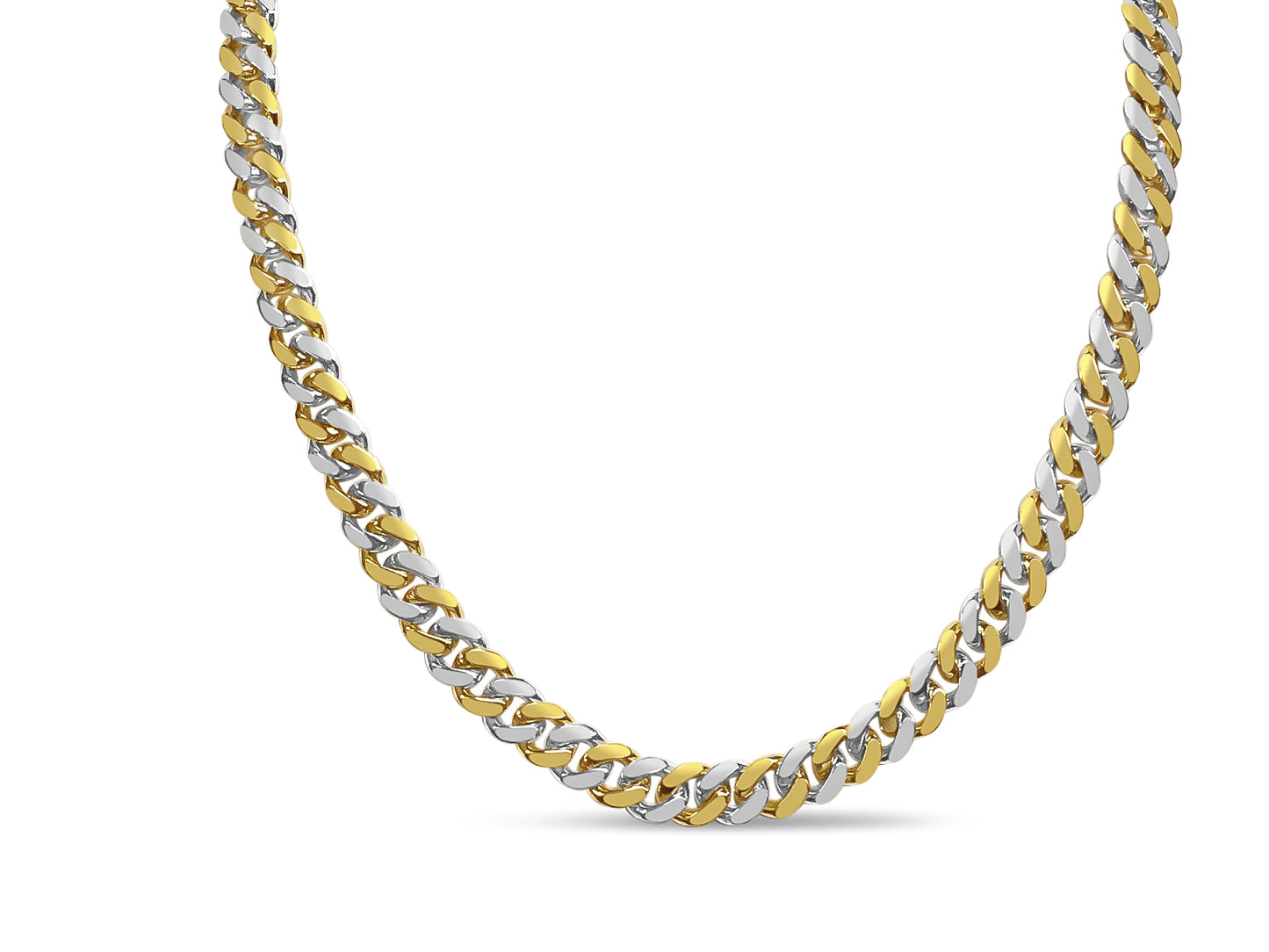 Handmade Solid Gold Miami Cuban Necklace , 8mm
