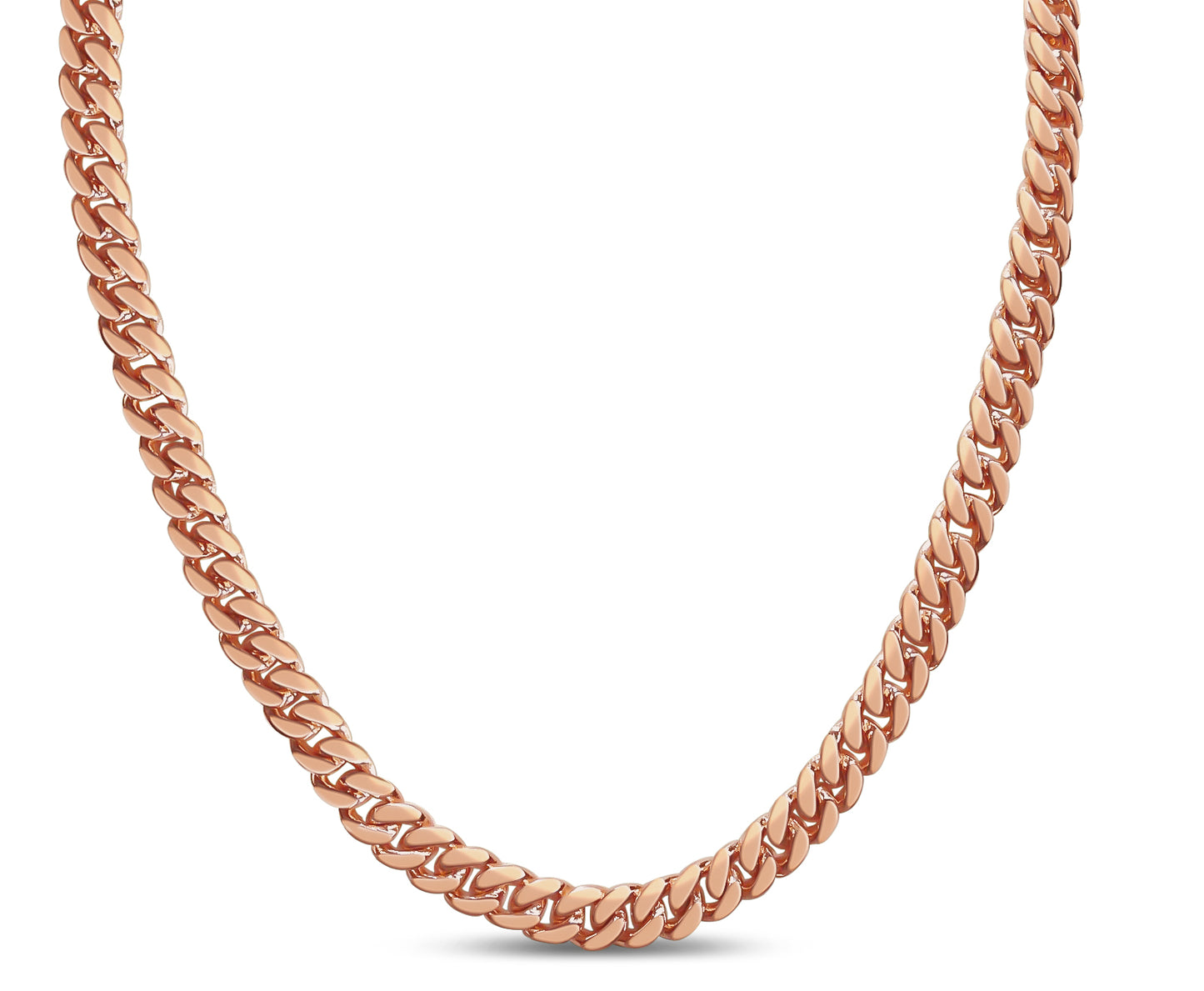 Handmade Solid Gold Miami Cuban Necklace , 7mm