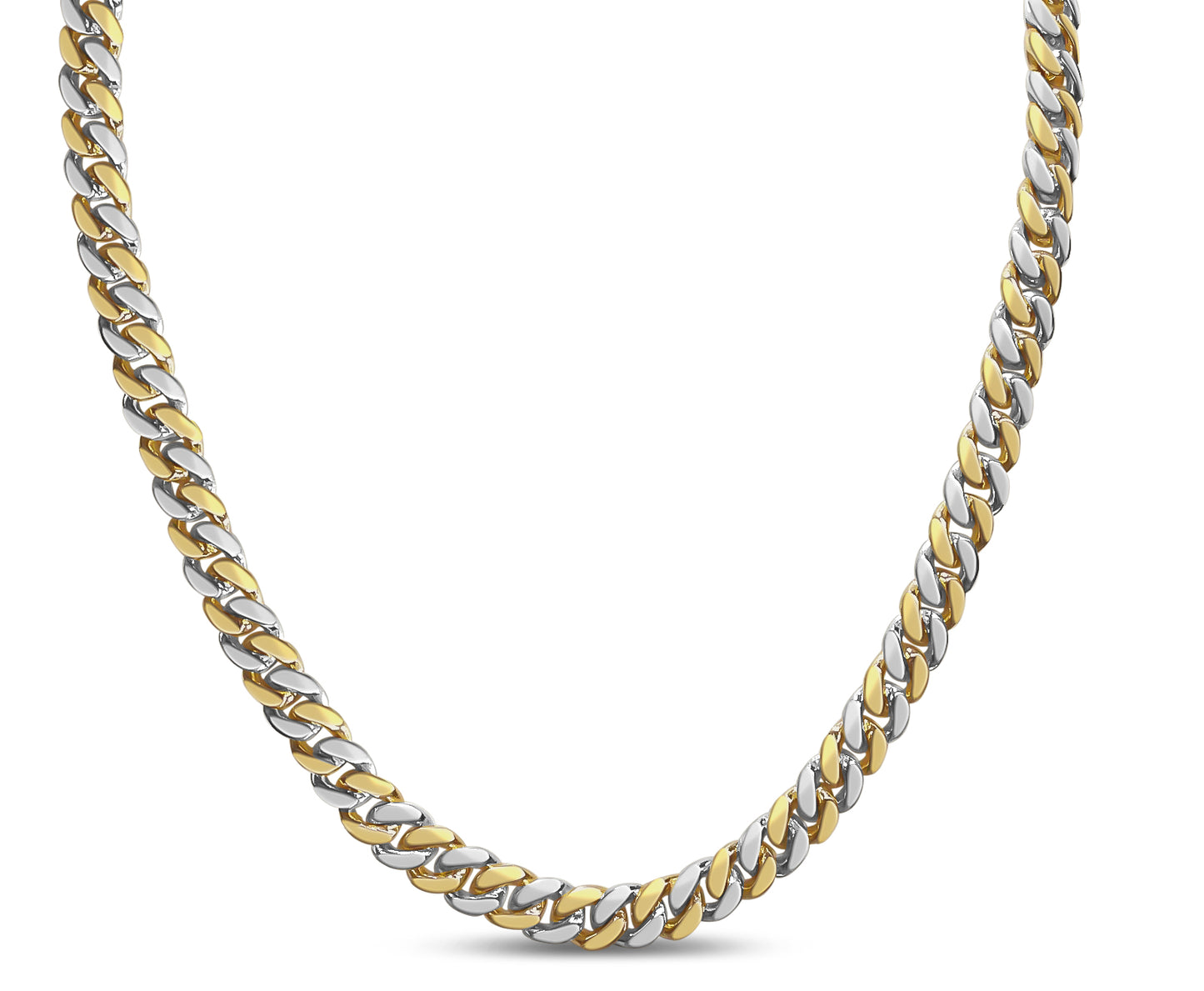 Handmade Solid Gold Miami Cuban Necklace , 7mm