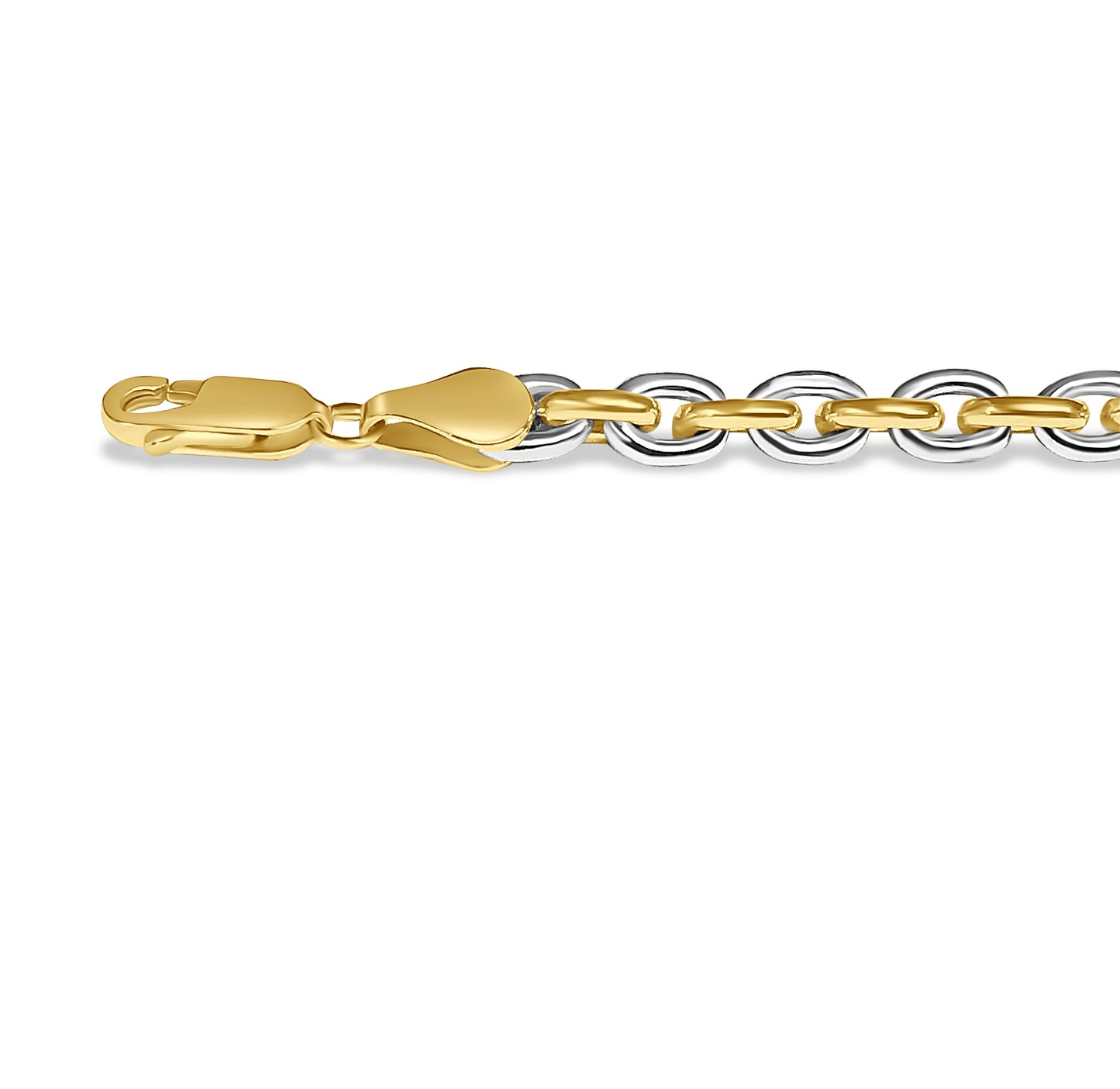 Handmade Solid Gold Fancy Rolo Bracelet , 5mm