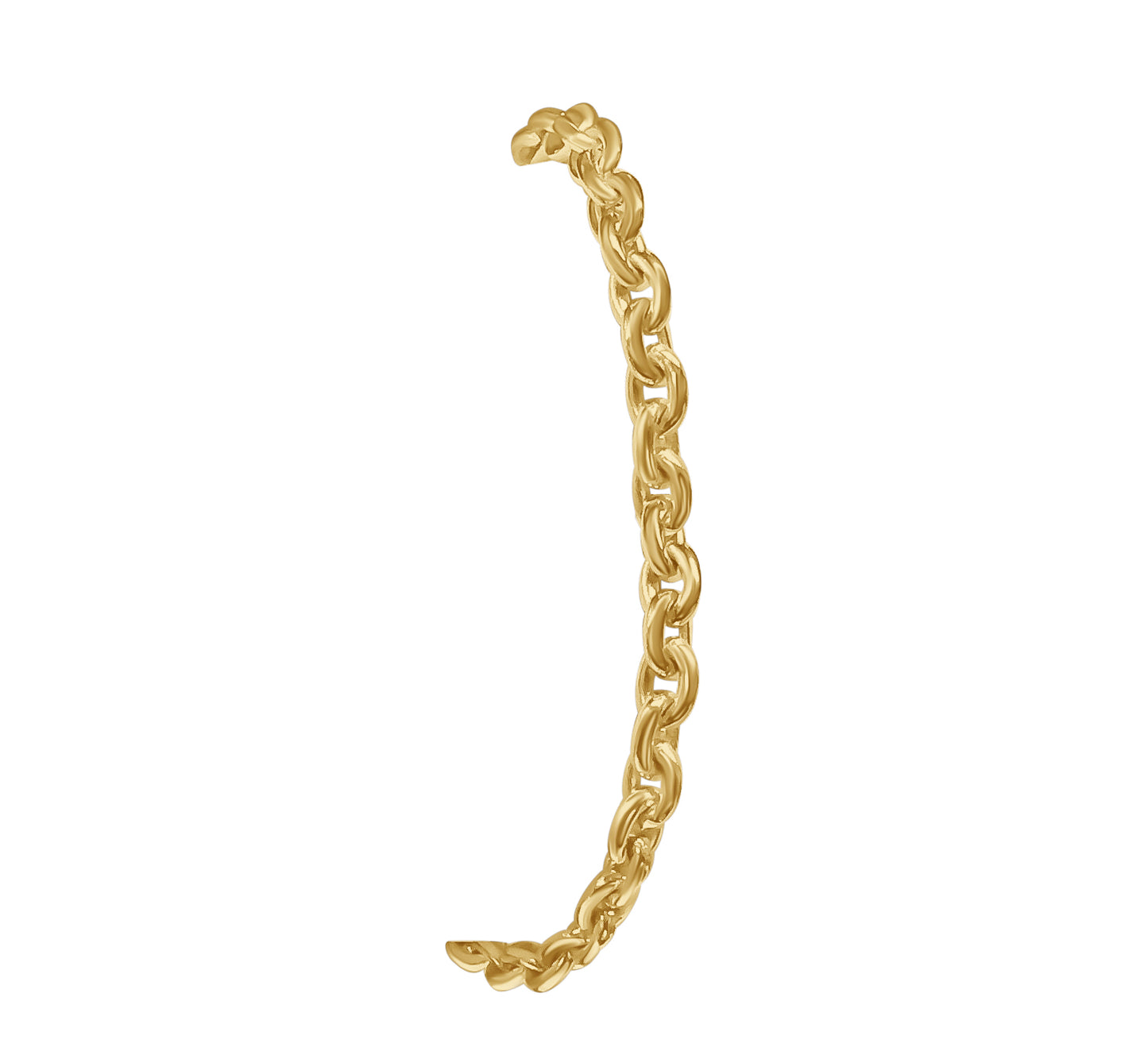 Handmade Solid Gold Fancy Rolo Bracelet , 5mm