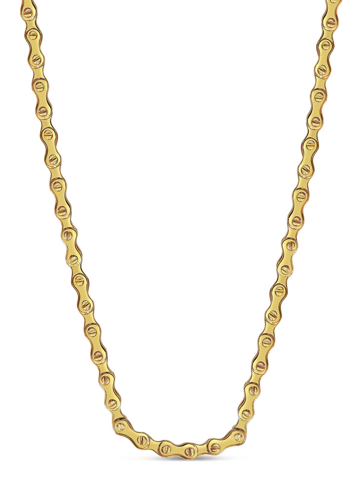 Handmade Solid Gold Motorcycle/Bike Chain Necklace , 11mm