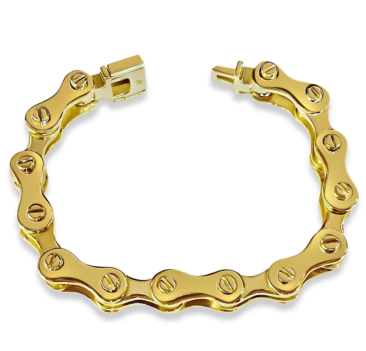 Handmade Solid Gold Motorcycle/Bike Chain Bracelet , 11mm