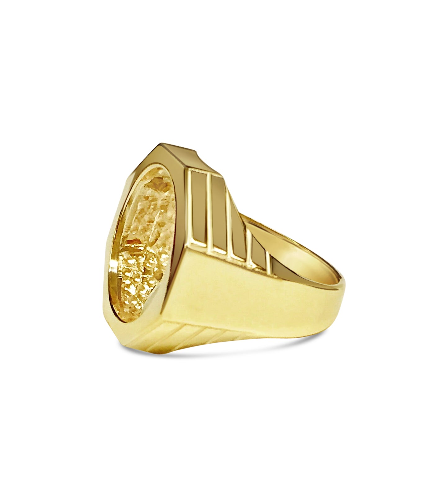 Handmade Solid Gold Fancy Coin Ring , Indian Head Coin ,