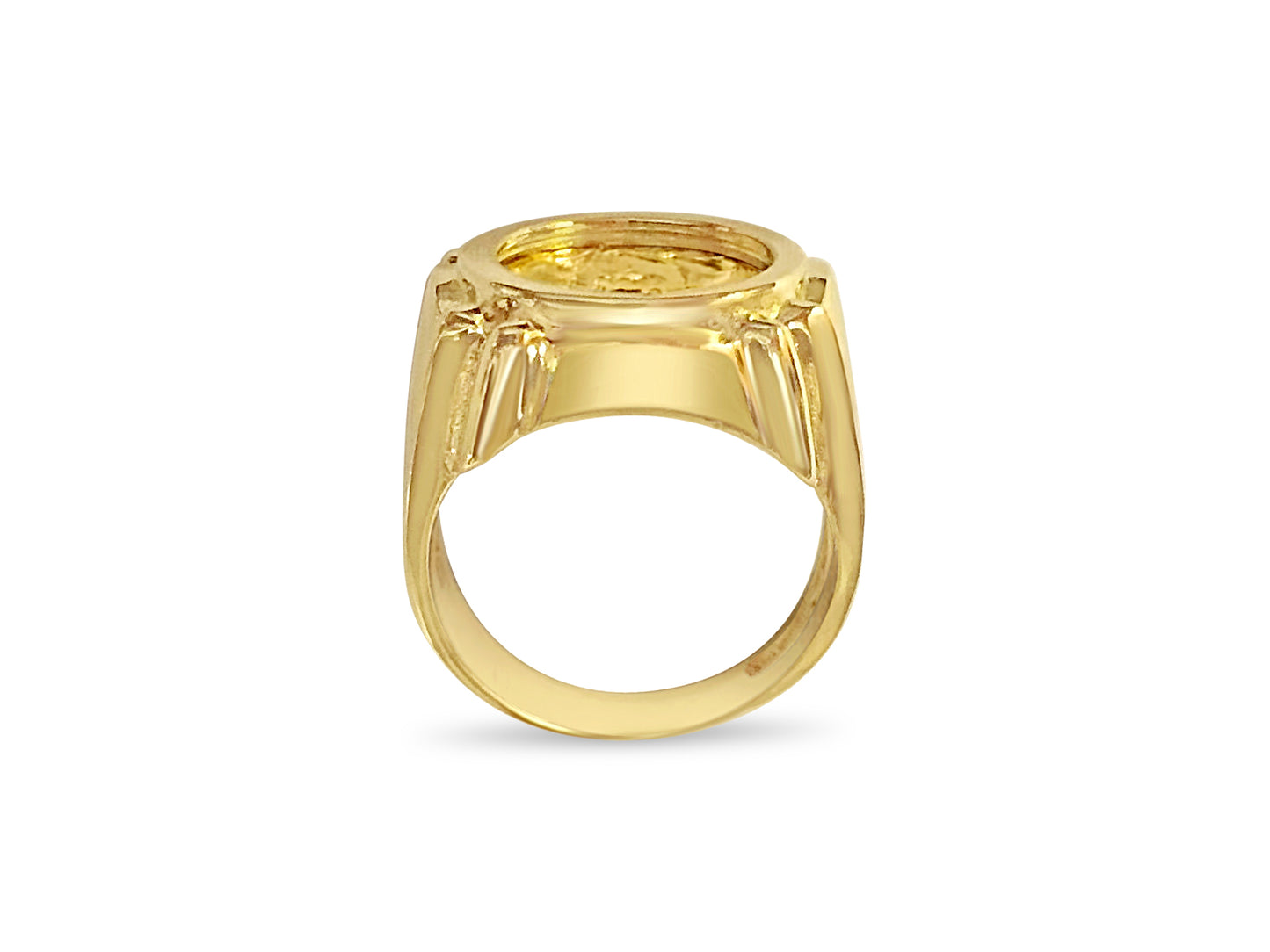 Handmade Solid Gold Fancy Coin Ring , Chinese Panda Bear Coin ,