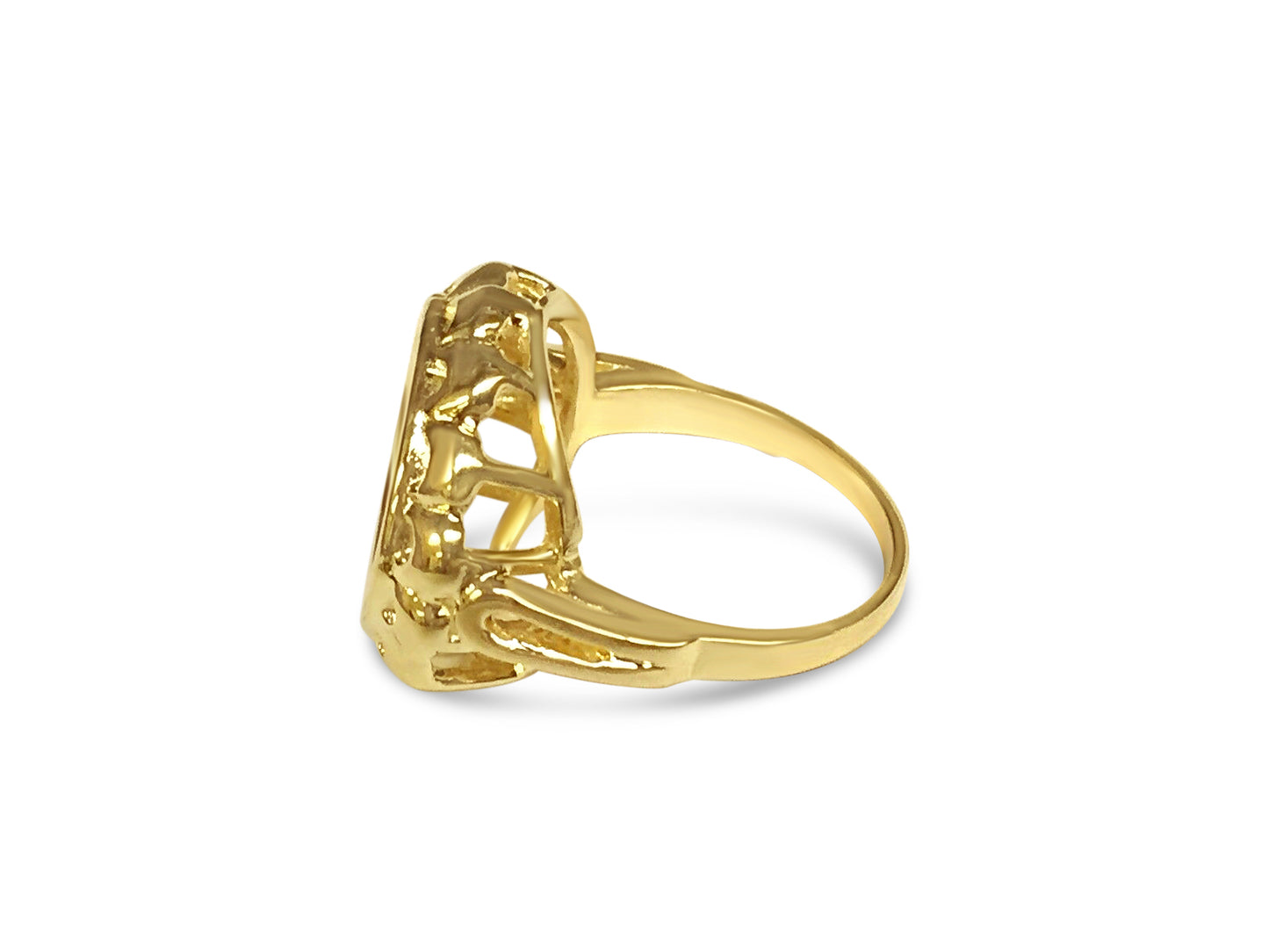 Handmade Solid Gold Fancy Ladies Coin Ring , Chinese Panda Bear Coin ,