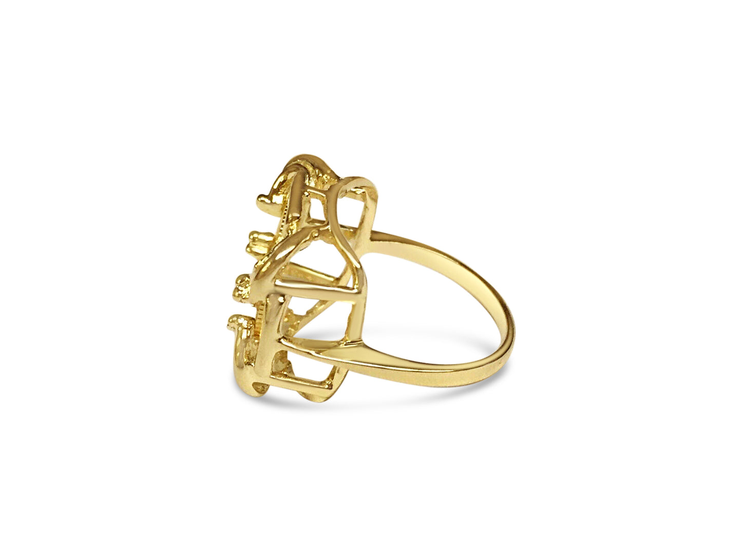 Handmade Solid Gold Fancy Ladies Coin Ring , Chinese Panda Bear Coin ,