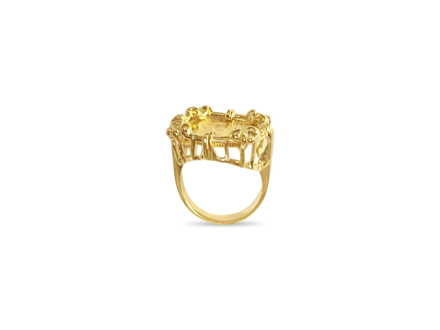 Handmade Solid Gold Fancy Coin Ring , 1/10oz Coin ,