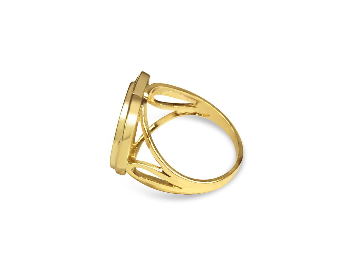 Handmade Solid Gold Fancy Ladies Coin Ring , Chinese Panda Bear Coin ,