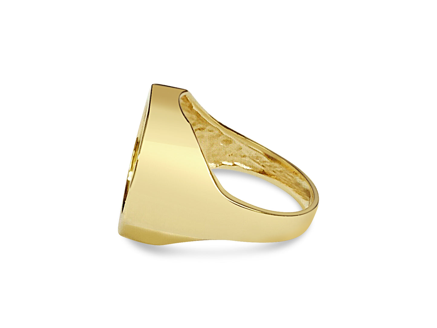 Handmade Solid Gold Fancy Coin Ring , 1/10oz Coin ,