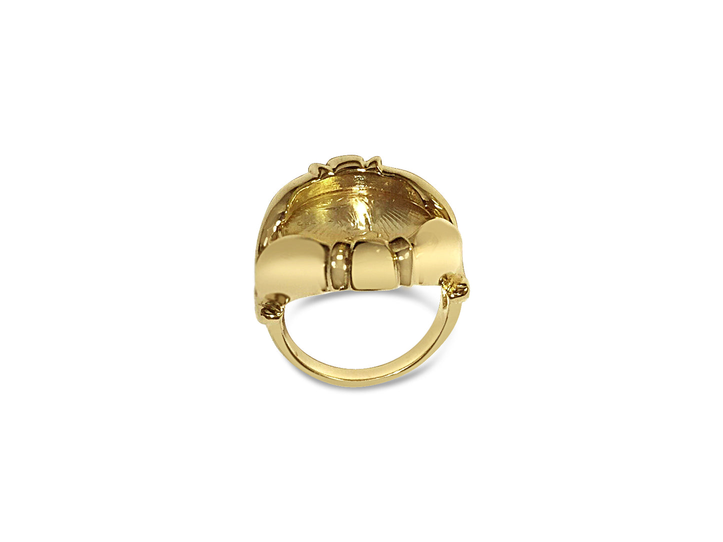 Handmade Solid Gold Fancy Coin Ring , 1/10oz Coin ,