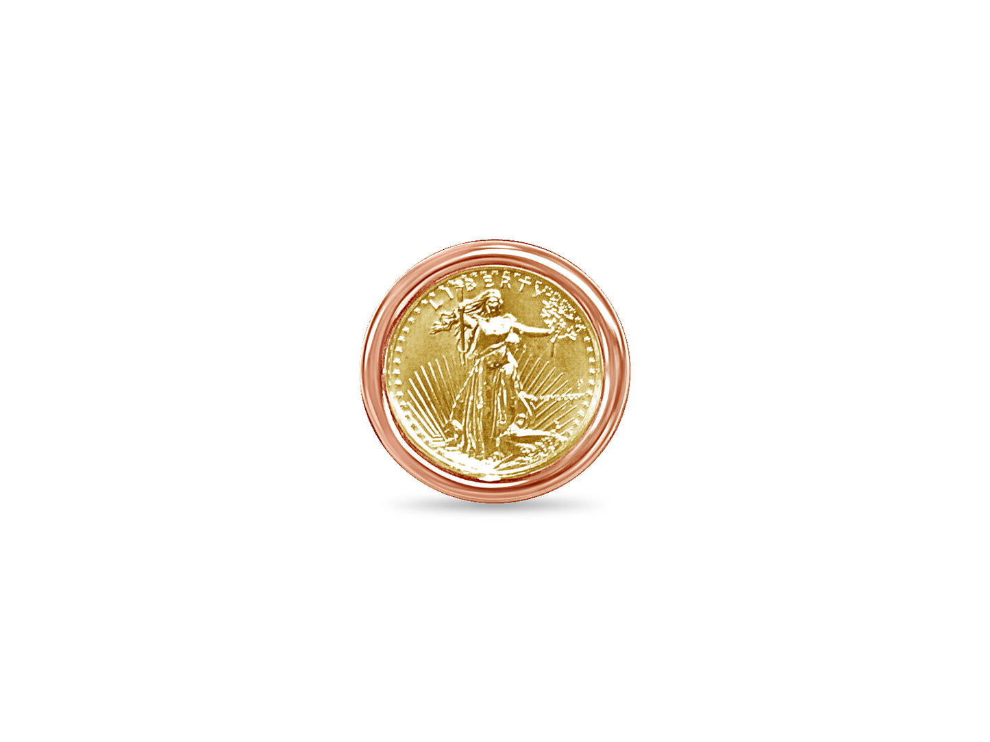 Handmade Solid Gold Fancy Coin Ring , 1/4oz Coin ,
