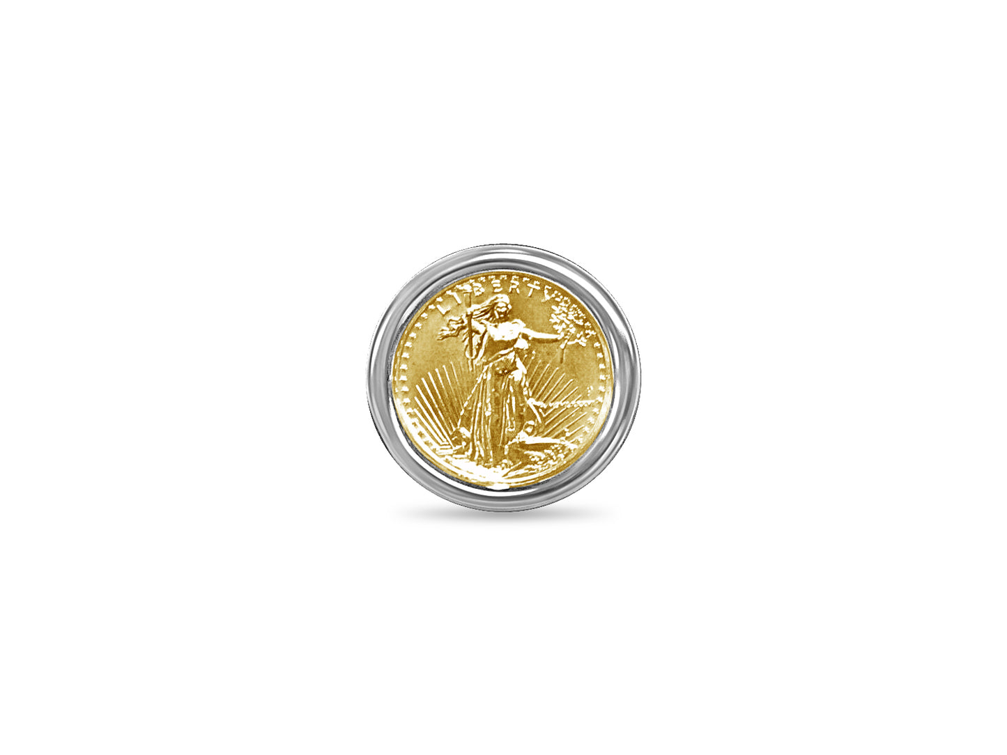 Handmade Solid Gold Fancy Coin Ring , 1/4oz Coin ,