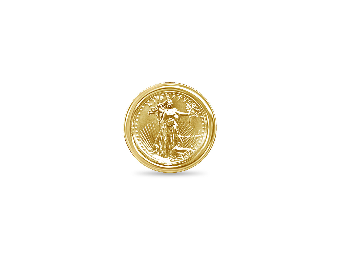 Handmade Solid Gold Fancy Coin Ring , 1/4oz Coin ,