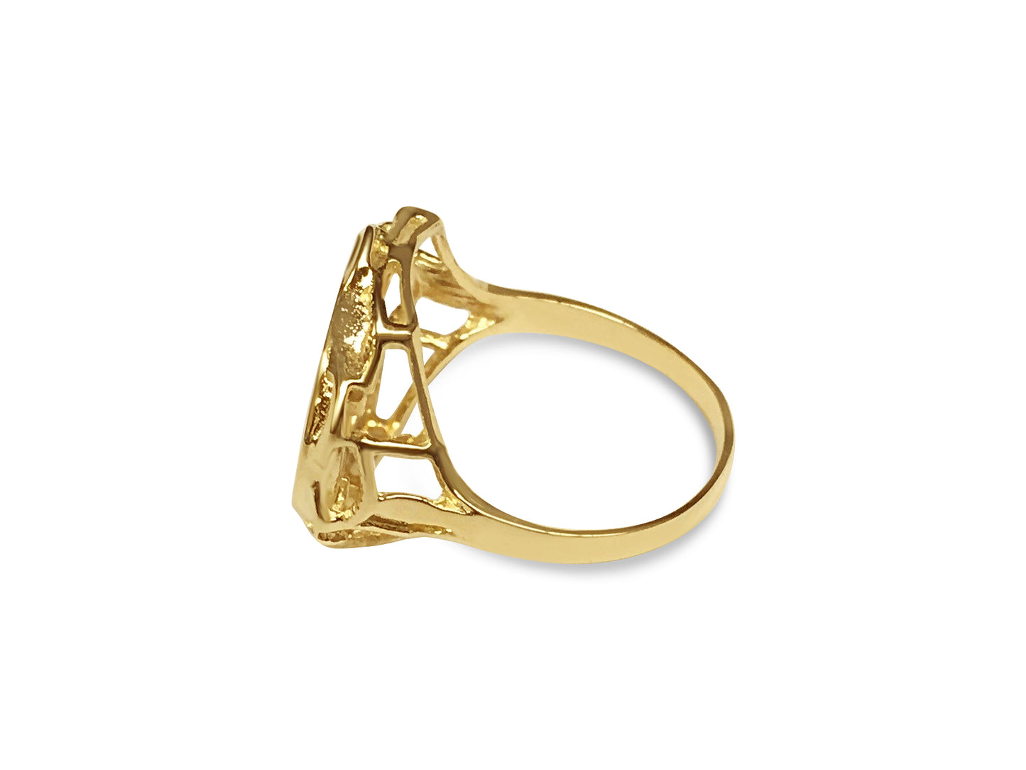 Handmade Solid Gold Fancy Ladies Coin Ring , Chinese Panda Bear Coin ,