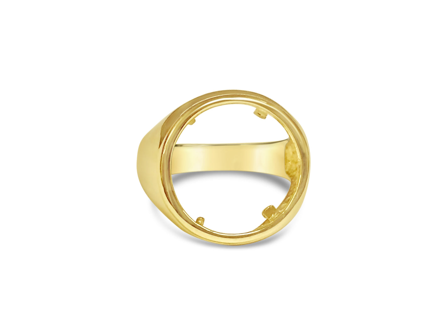Handmade Solid Gold Fancy Coin Ring , 1/10oz Coin ,