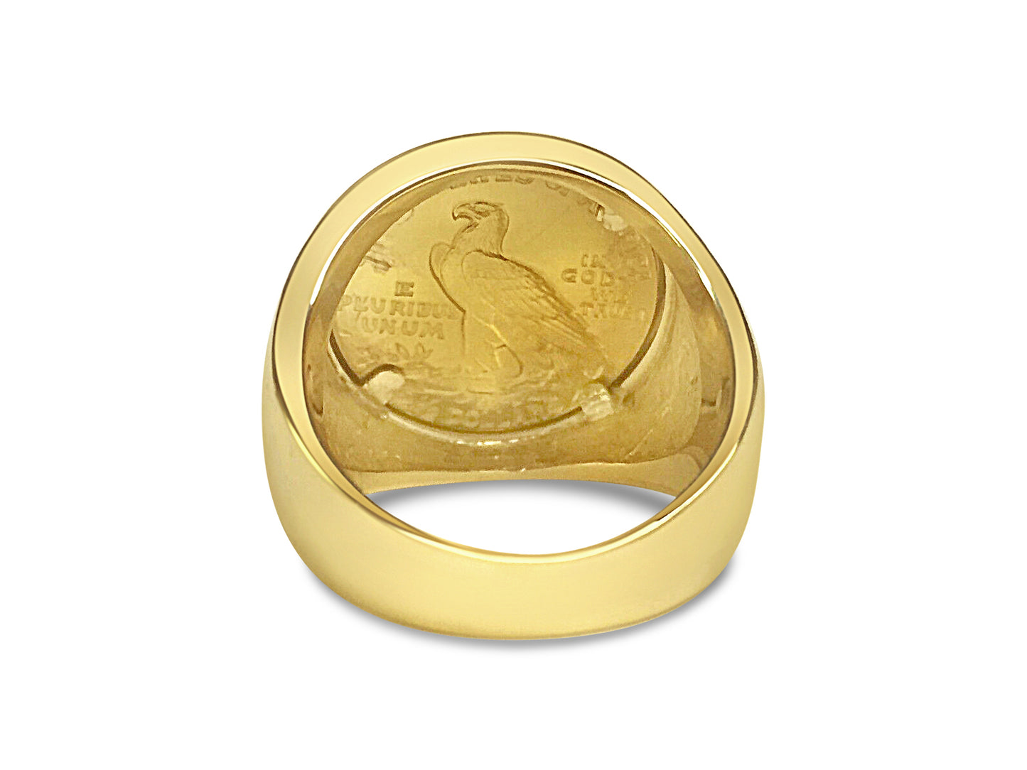 Handmade Solid Gold Fancy Coin Ring , Indian Head Coin ,