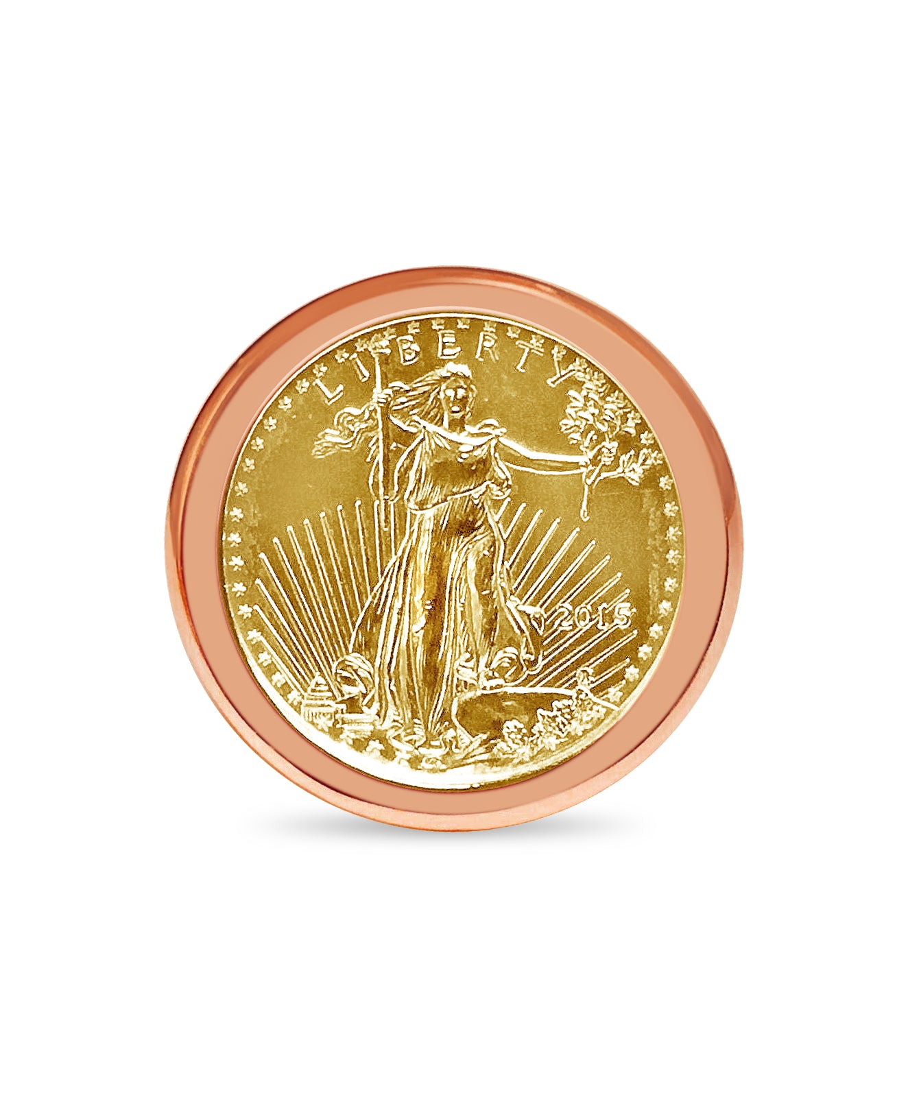Handmade Solid Gold Fancy Coin Ring , 1/4oz Coin ,