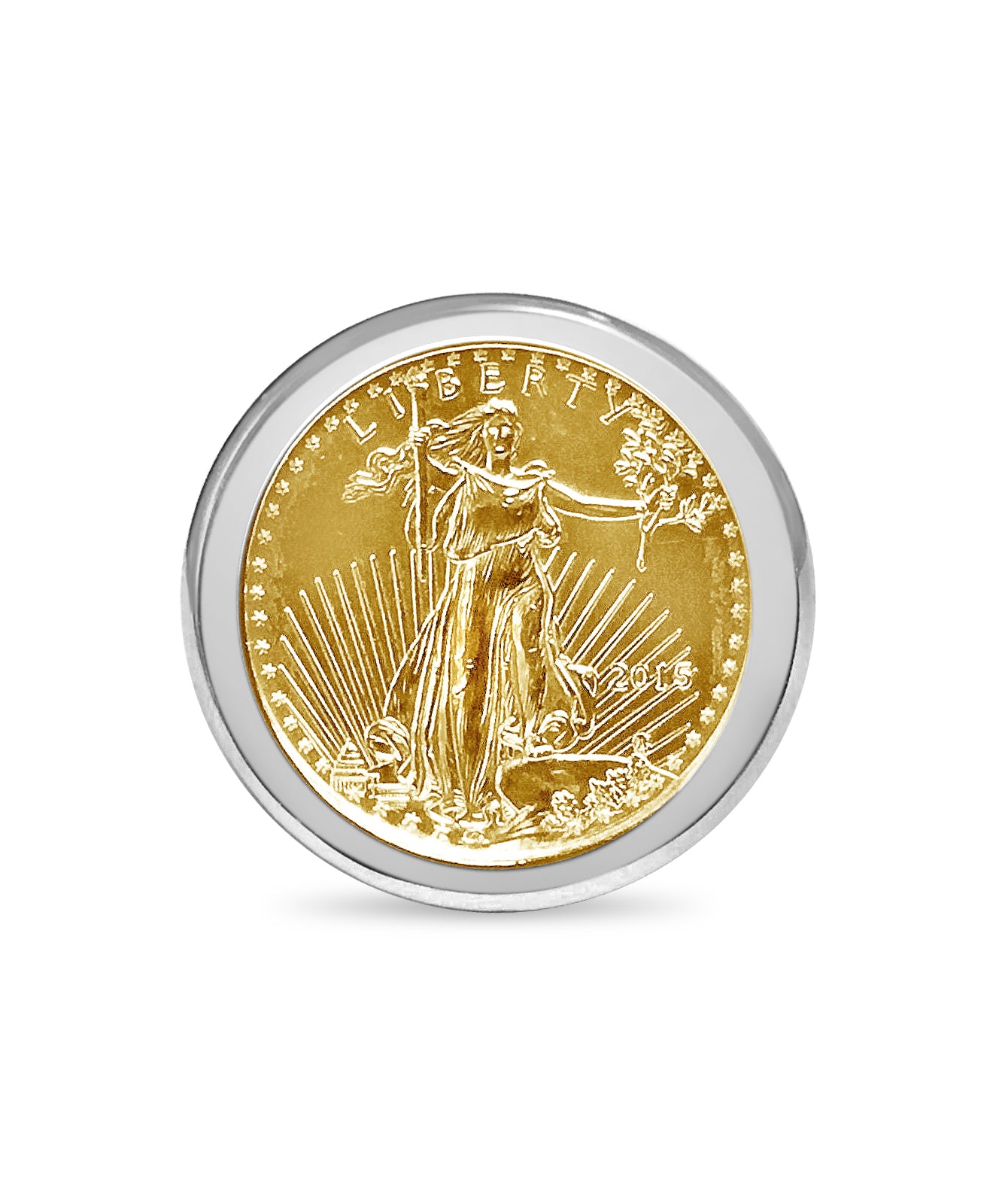 Handmade Solid Gold Fancy Coin Ring , 1/4oz Coin ,