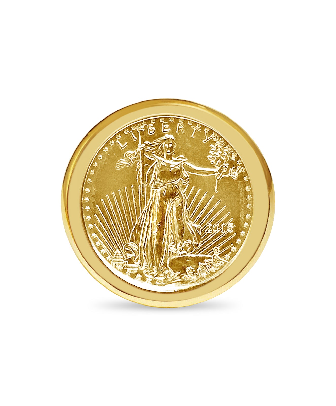 Handmade Solid Gold Fancy Coin Ring , 1/4oz Coin ,