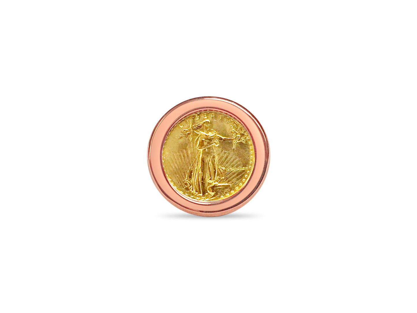 Handmade Solid Gold Fancy Coin Ring , 1/10oz Coin ,