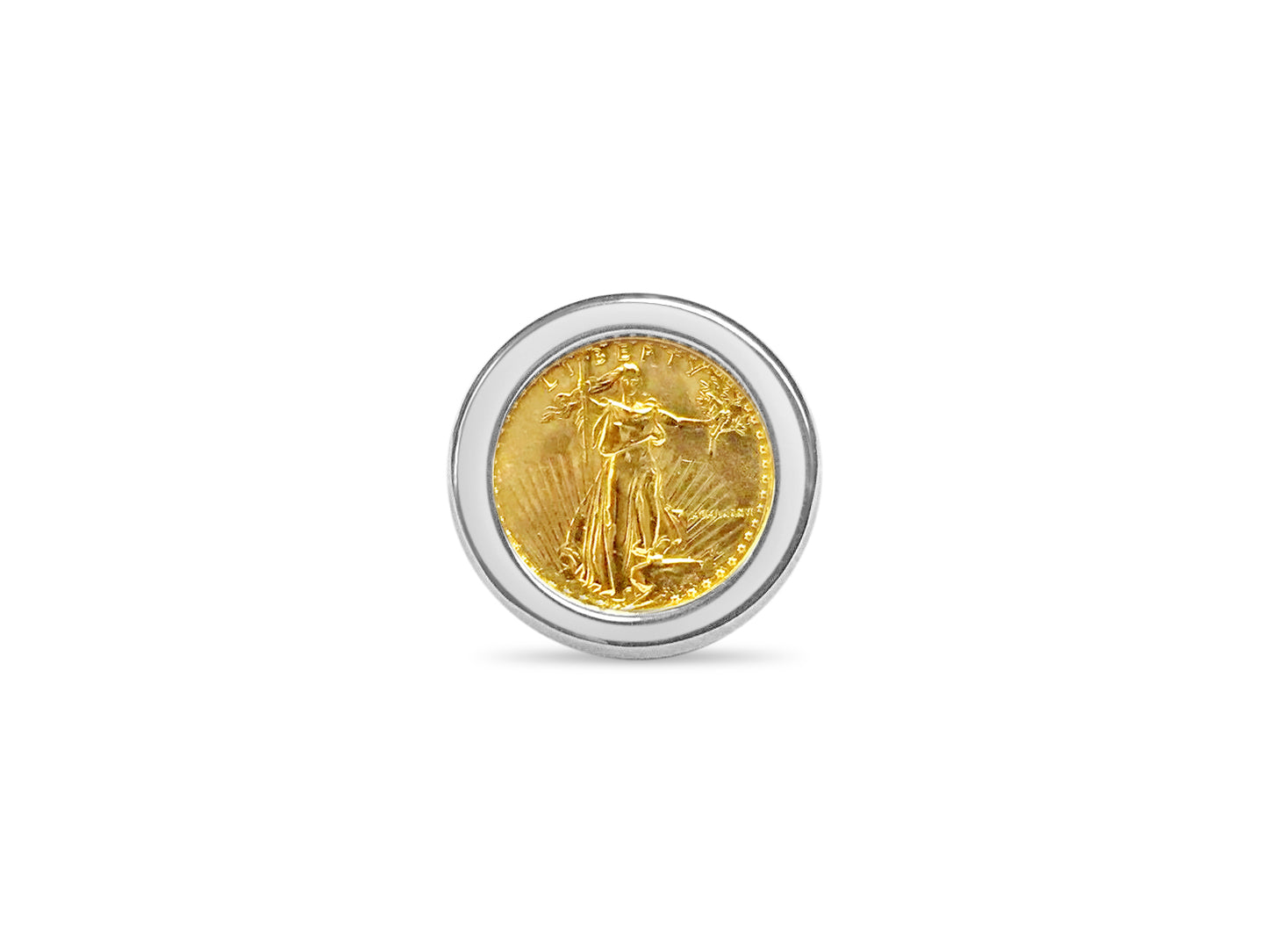 Handmade Solid Gold Fancy Coin Ring , 1/10oz Coin ,