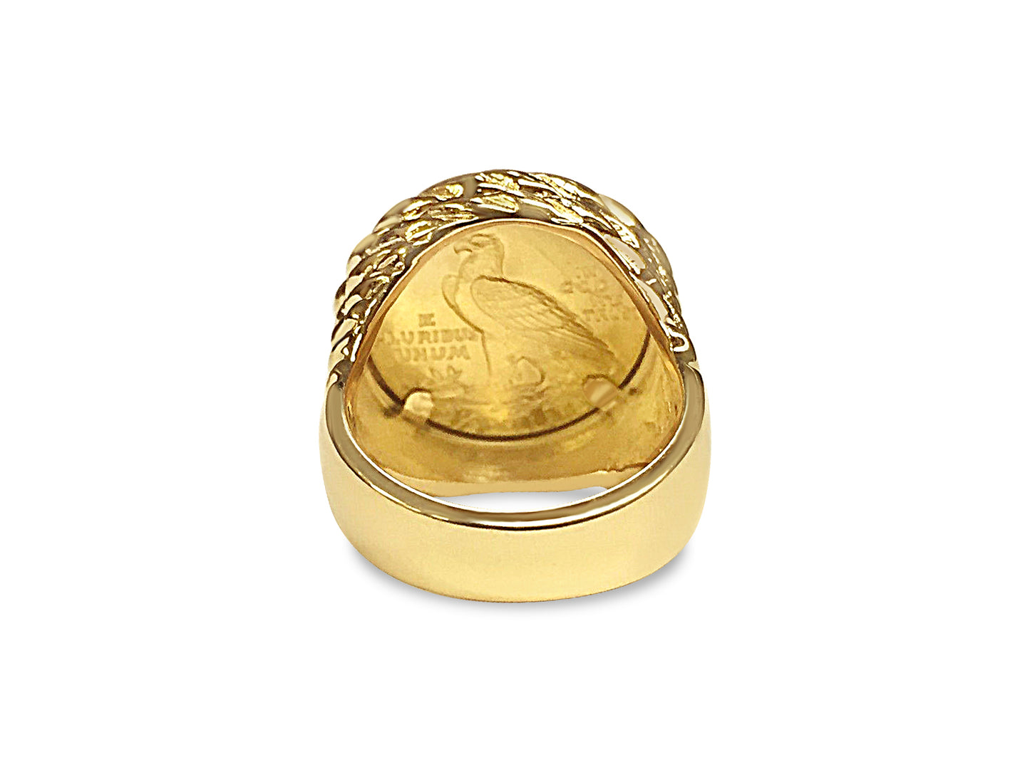 Handmade Solid Gold Fancy Coin Ring , Indian Head Coin ,