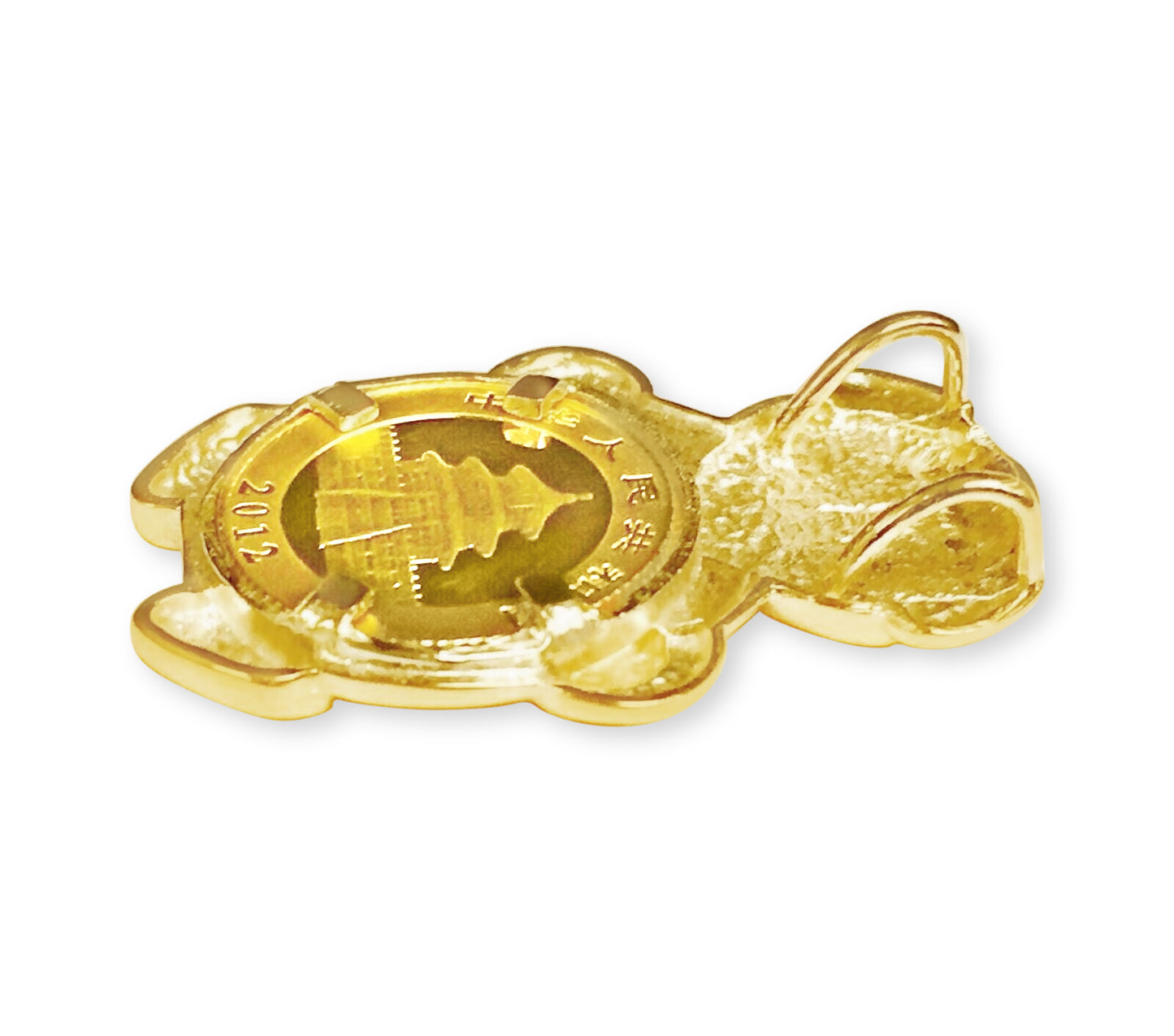 Handmade Solid Gold Bamboo Frame Coin Pendant , 1/10oz Coin ,