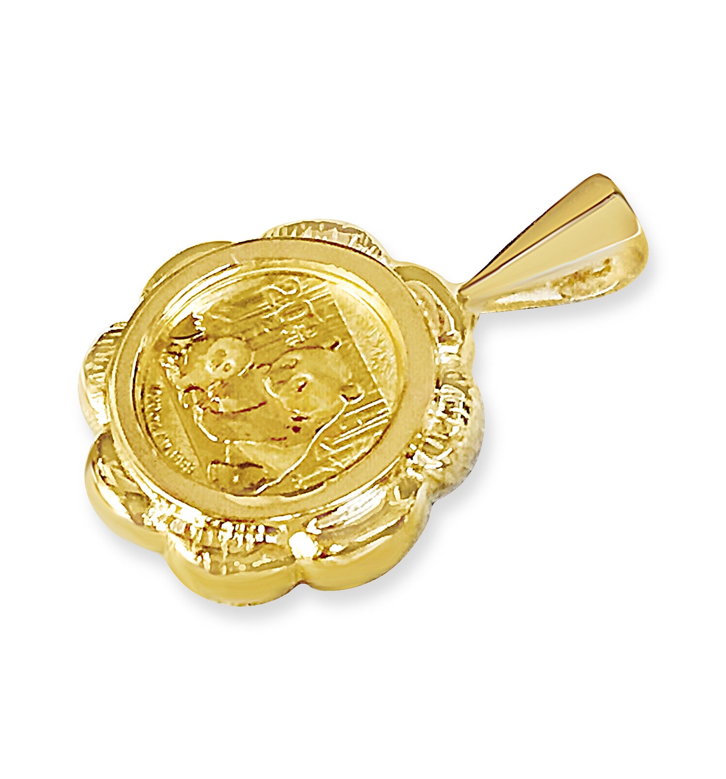 Handmade Solid Gold Fancy Coin Pendant , Chinese Panda Bear Coin ,