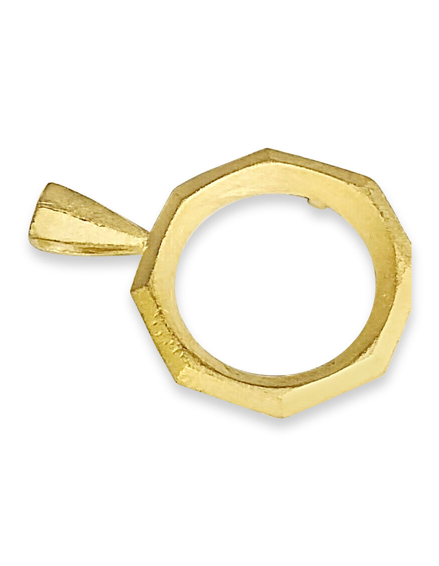 Handmade Solid Gold Fancy Coin Pendant , 1/4oz Coin ,