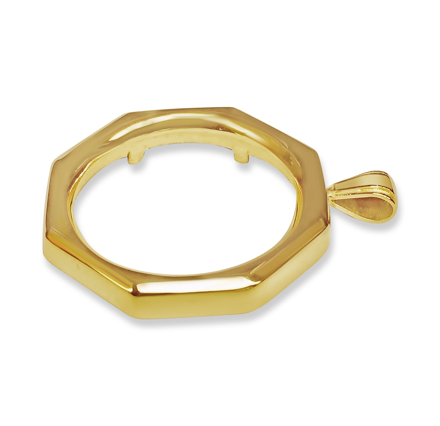 Handmade Solid Gold Fancy Coin Pendant , 1oz Coin ,