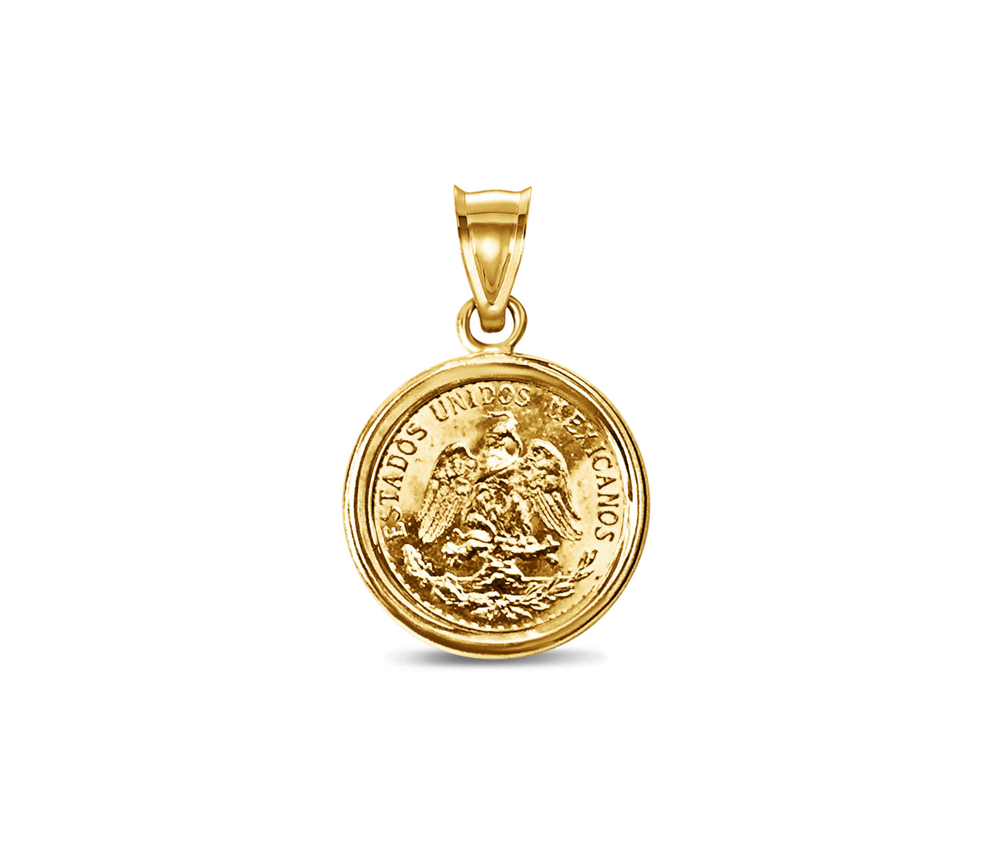 Handmade Solid Gold Classic Coin Pendant , Dos Pesos Coin ,