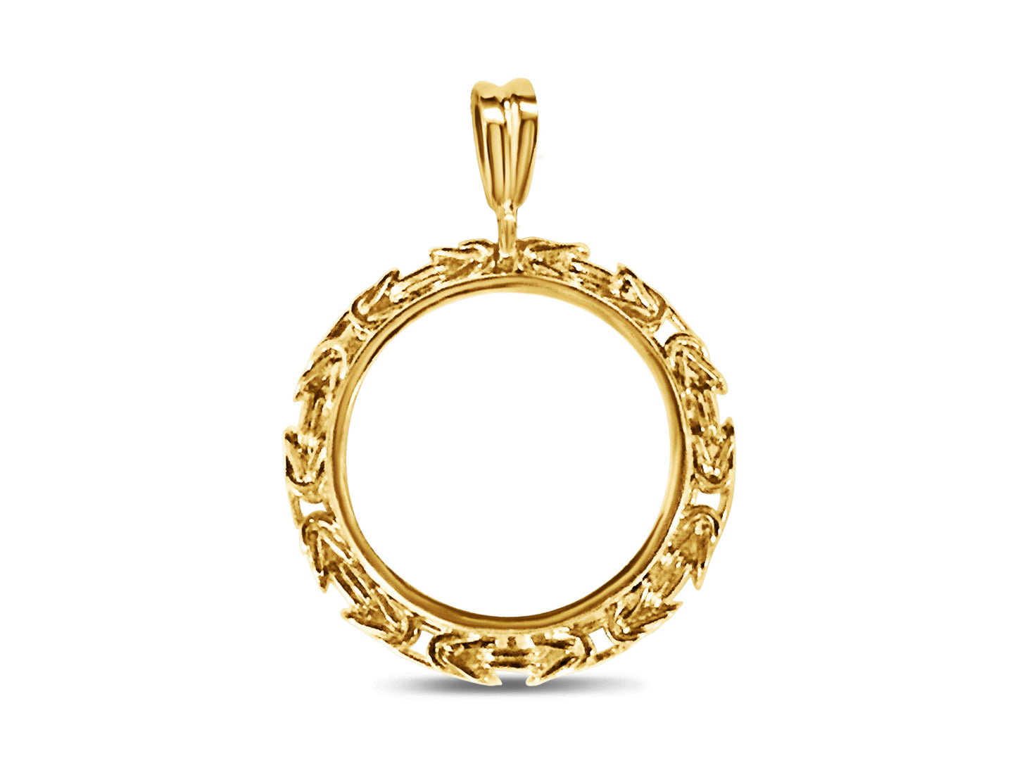 Handmade Solid Gold Byzantine Coin Pendant , 1/2oz Coin ,