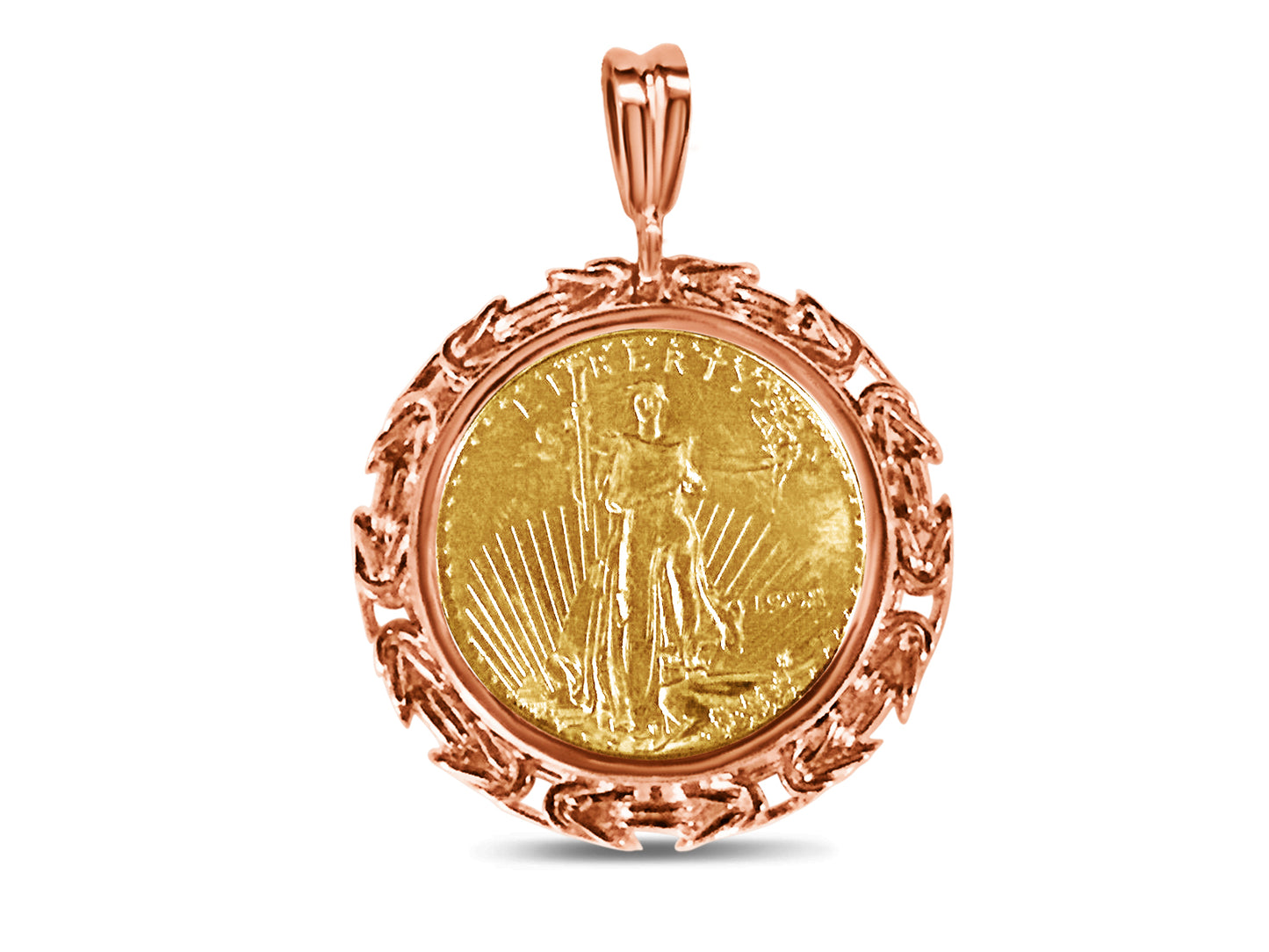 Handmade Solid Gold Byzantine Coin Pendant , 1/2oz Coin ,
