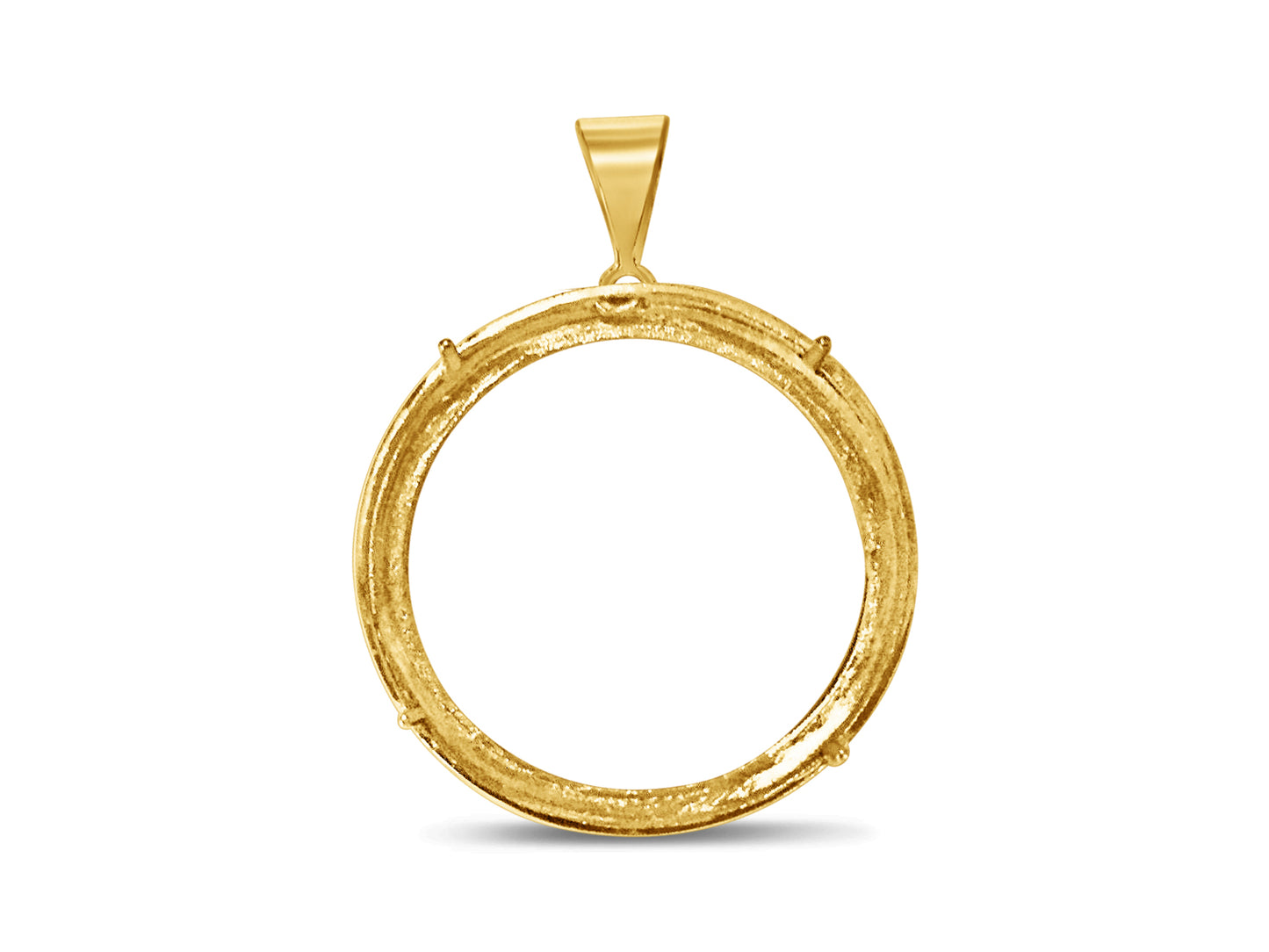Handmade Solid Gold Greek Key Frame Coin Pendant , 22mm
