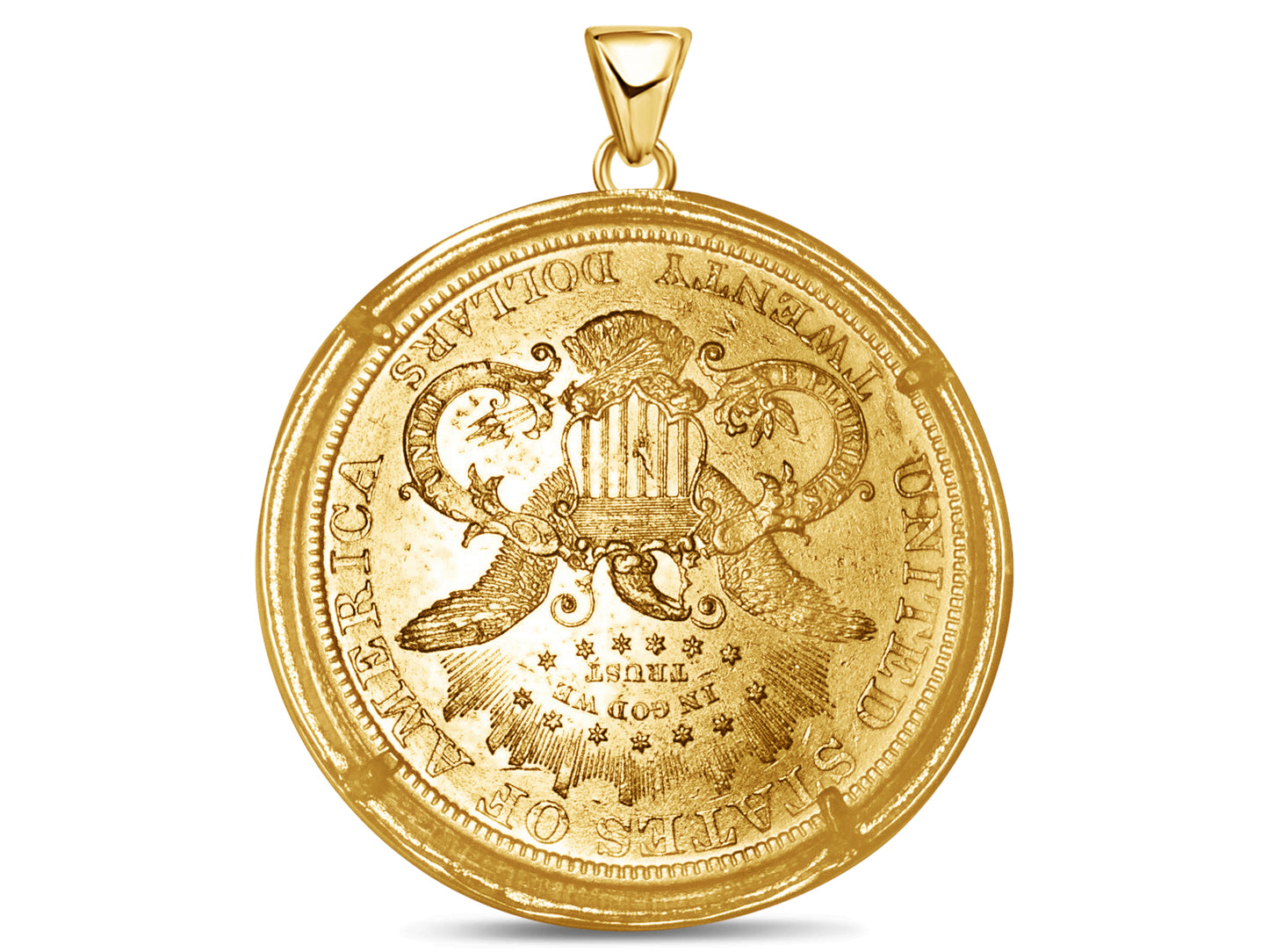 Handmade Solid Gold Greek Key Frame Coin Pendant , 1oz Coin , 27mm
