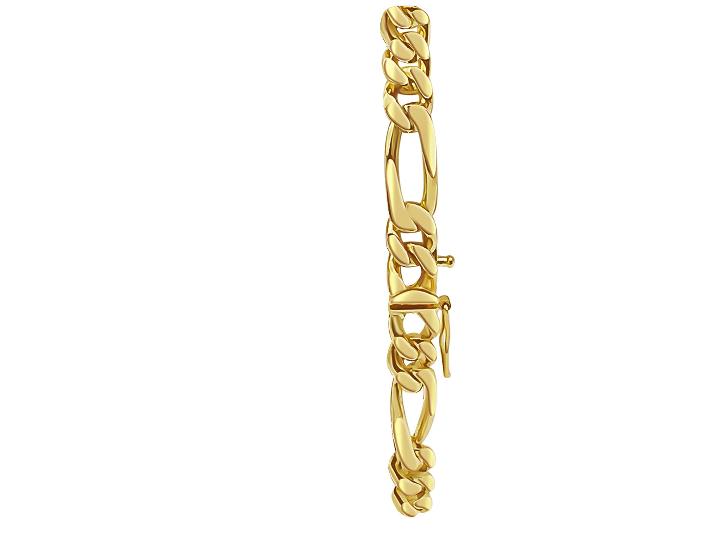 Handmade Solid Gold ID Figaro Bracelet , 8mm