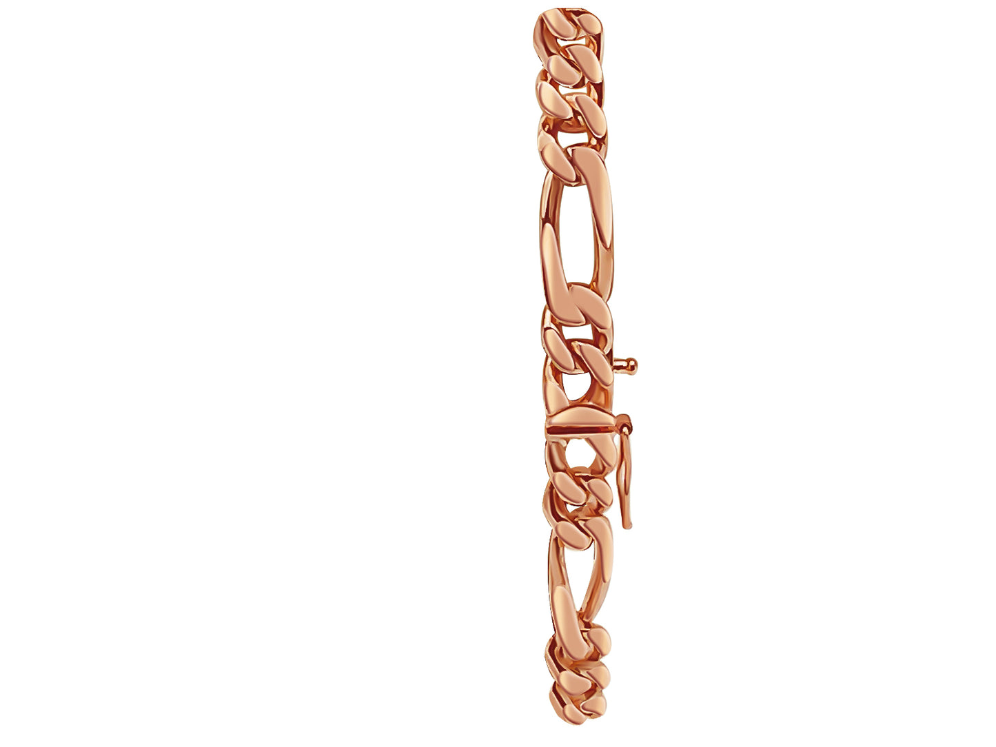 Handmade Solid Gold ID Figaro Bracelet , 8mm