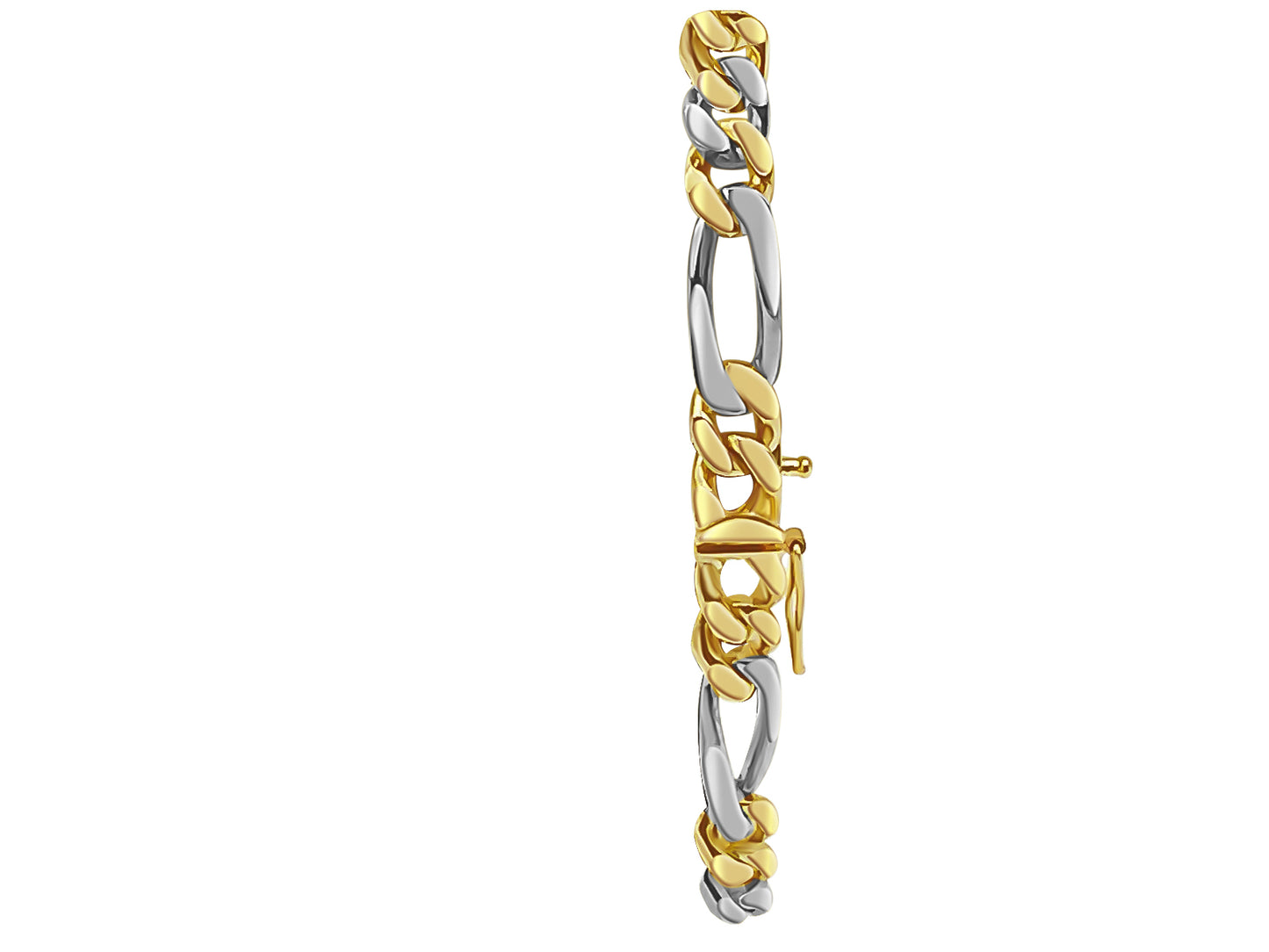 Handmade Solid Gold ID Figaro Bracelet , 8mm