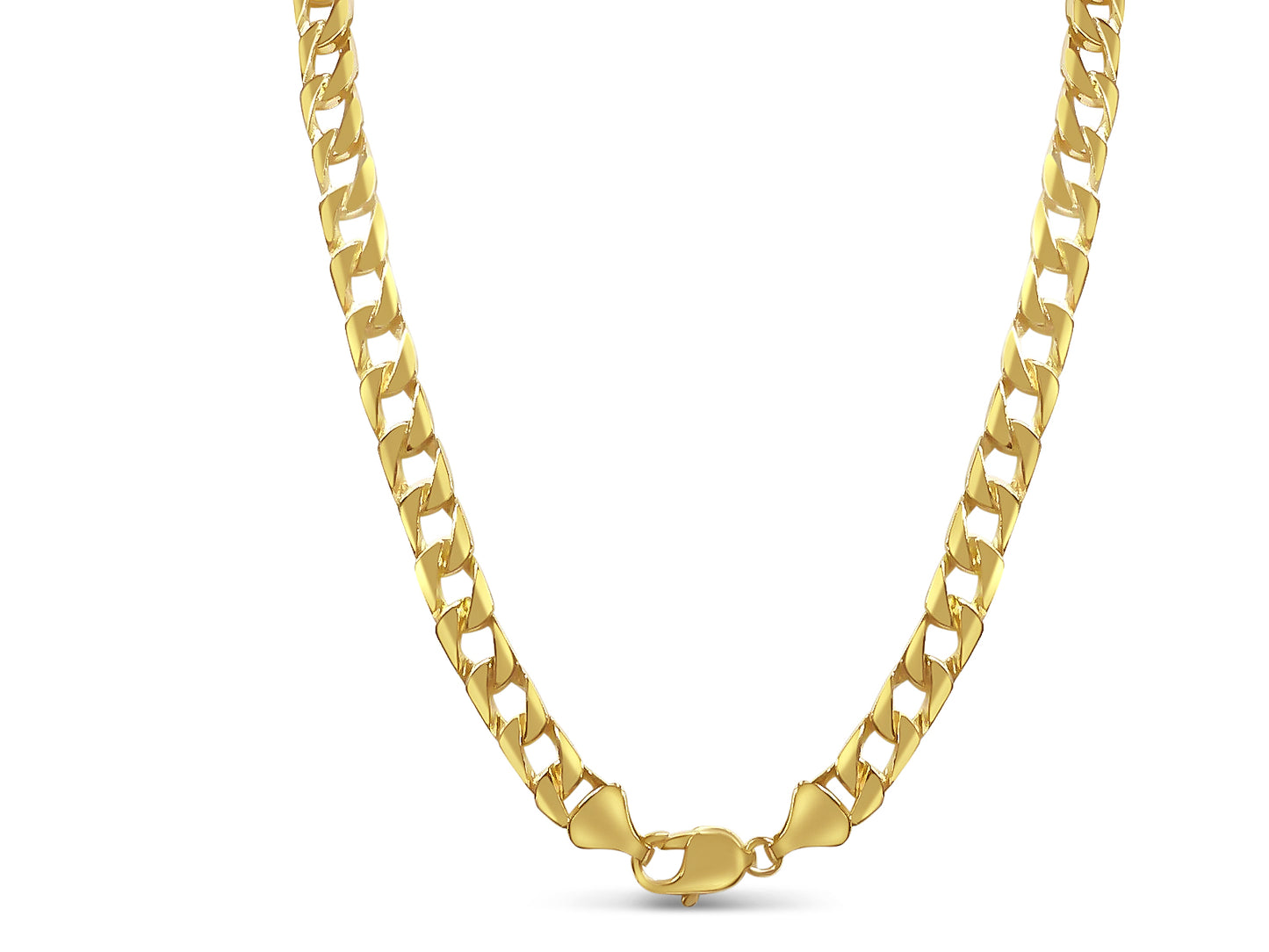 Handmade Solid Gold Curb Necklace , 8mm