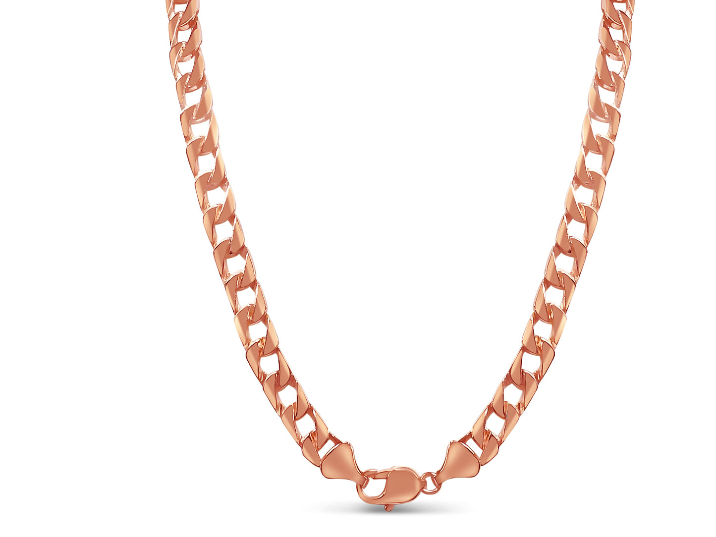 Handmade Solid Gold Curb Necklace , 8mm