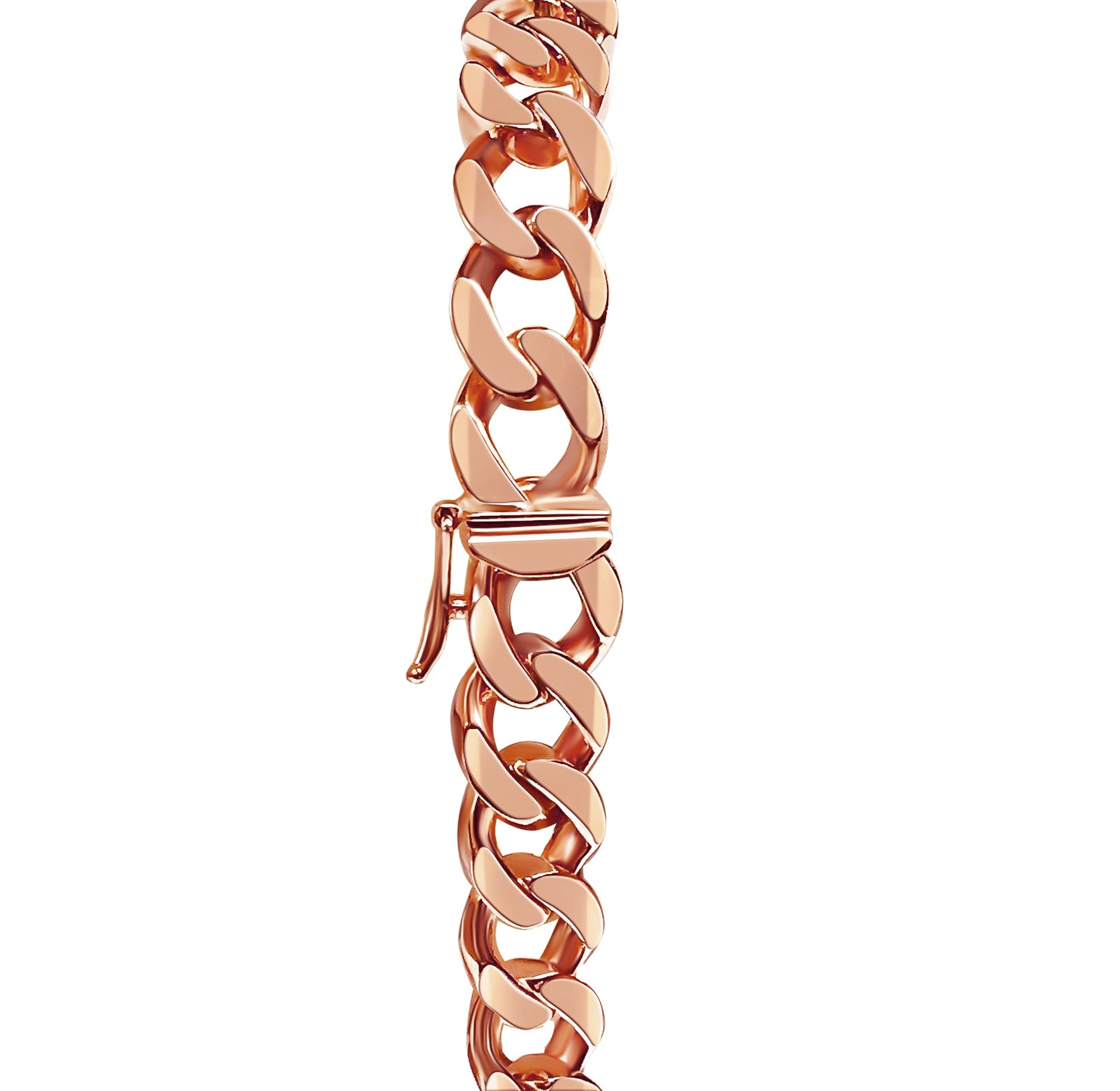 Handmade Solid Gold Curb Bracelet , 9mm