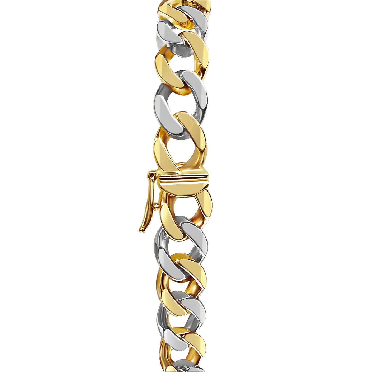 Handmade Solid Gold Curb Bracelet , 9mm