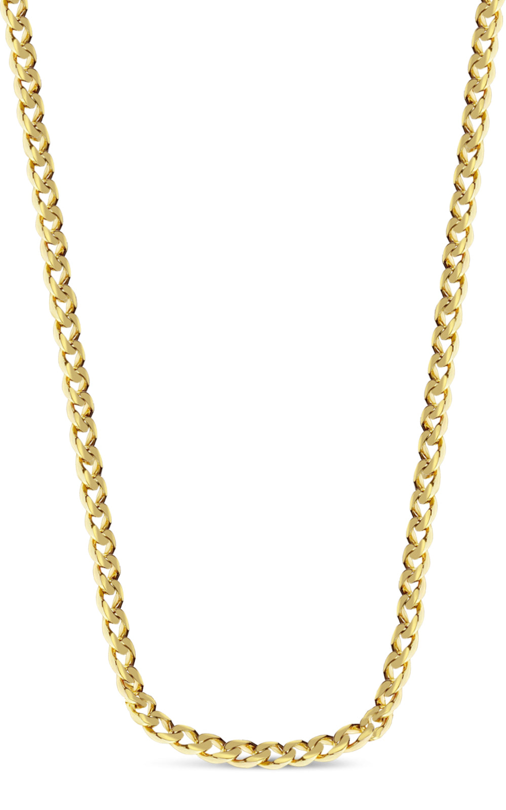 Handmade Solid Gold Curb Necklace , 9mm