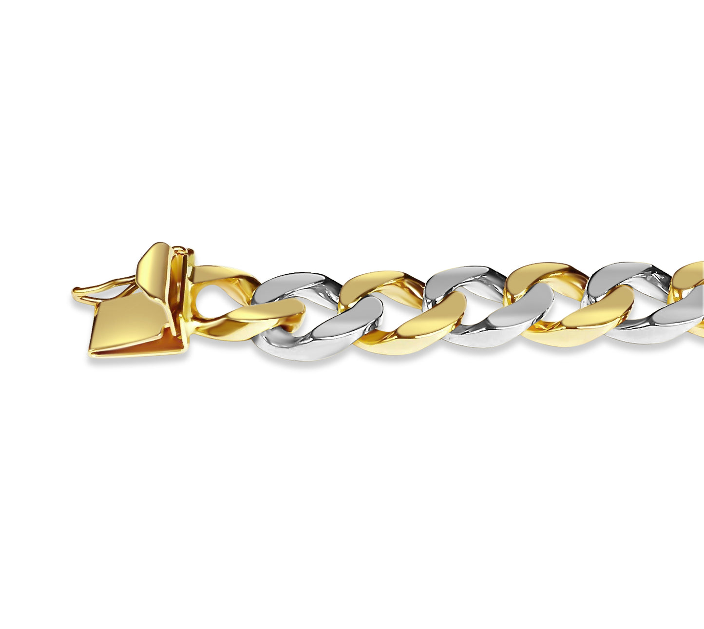 Handmade Solid Gold Curb Bracelet , 9mm