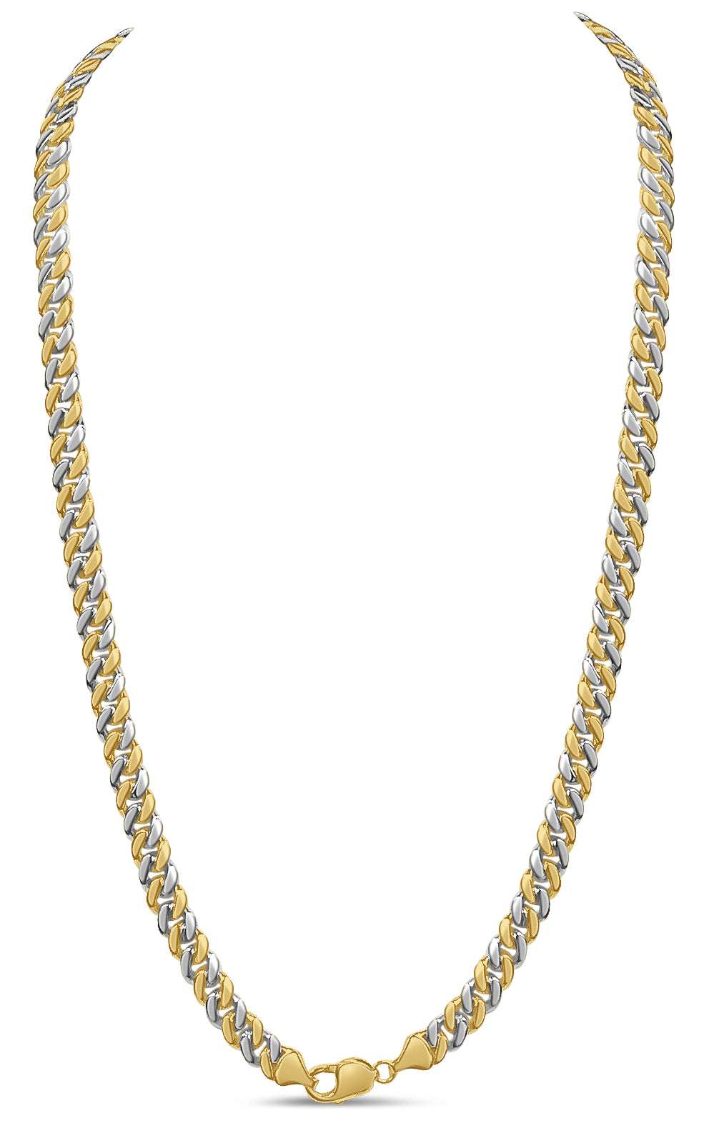 Handmade Solid Gold Miami Cuban Necklace , 7mm